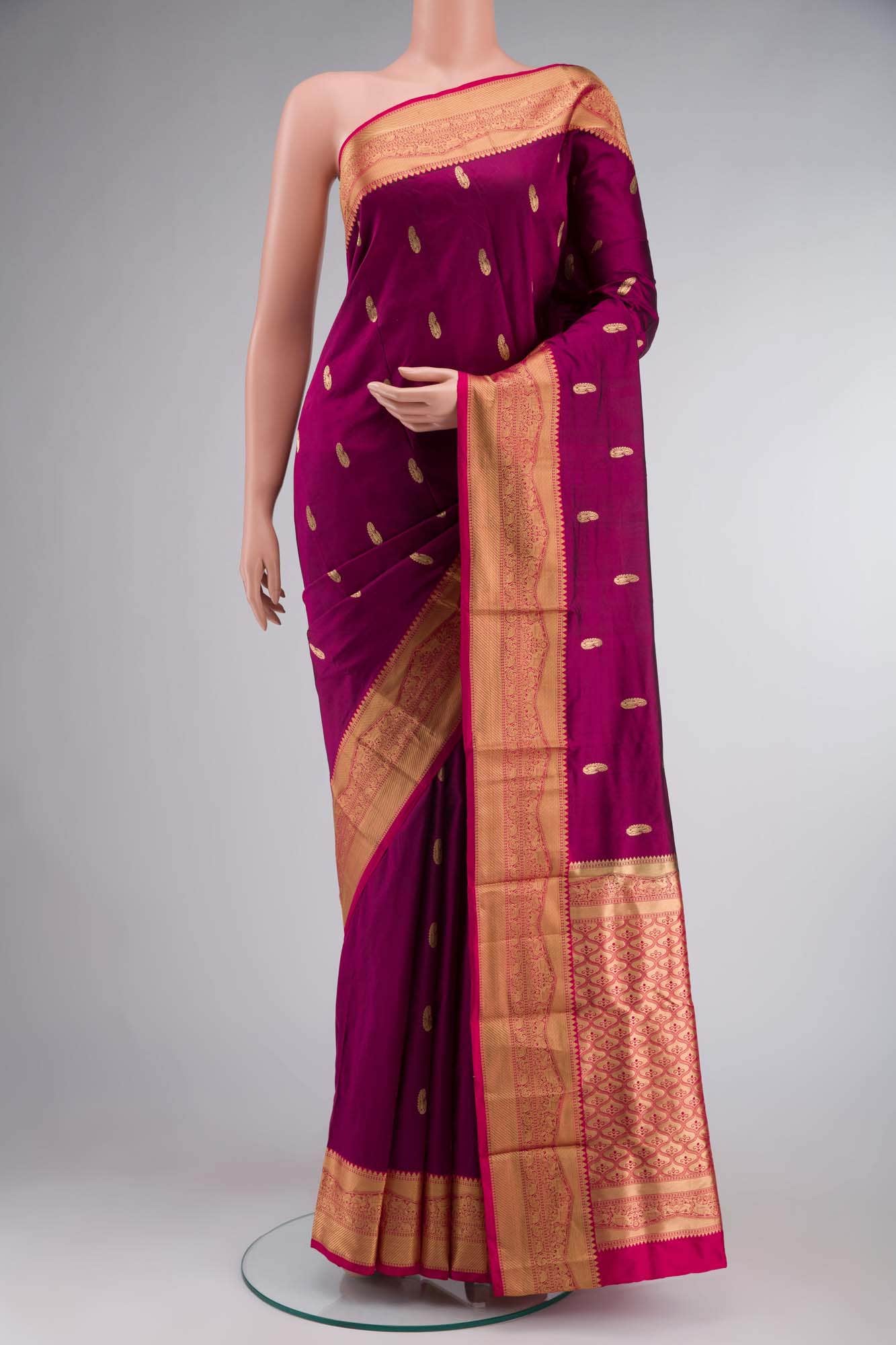Magenta Bangalore Silk Saree