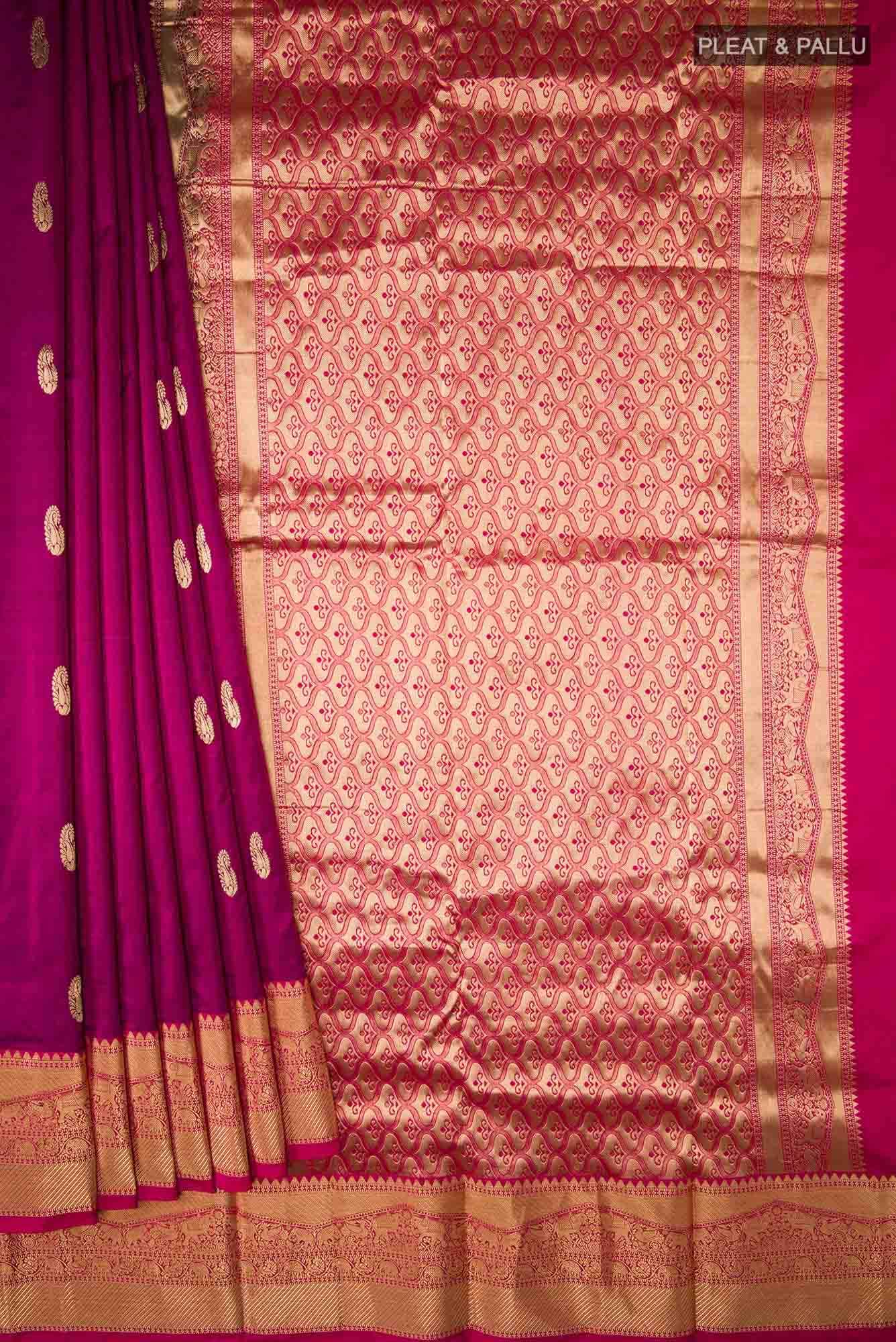 Magenta Bangalore Silk Saree