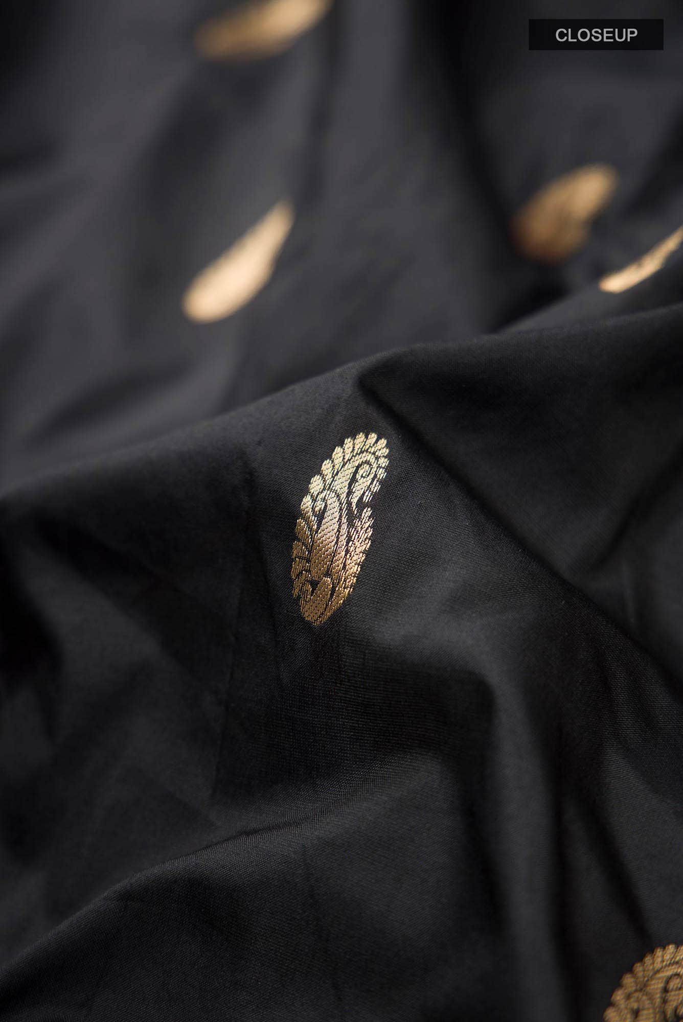 Black Bangalore Silk Saree