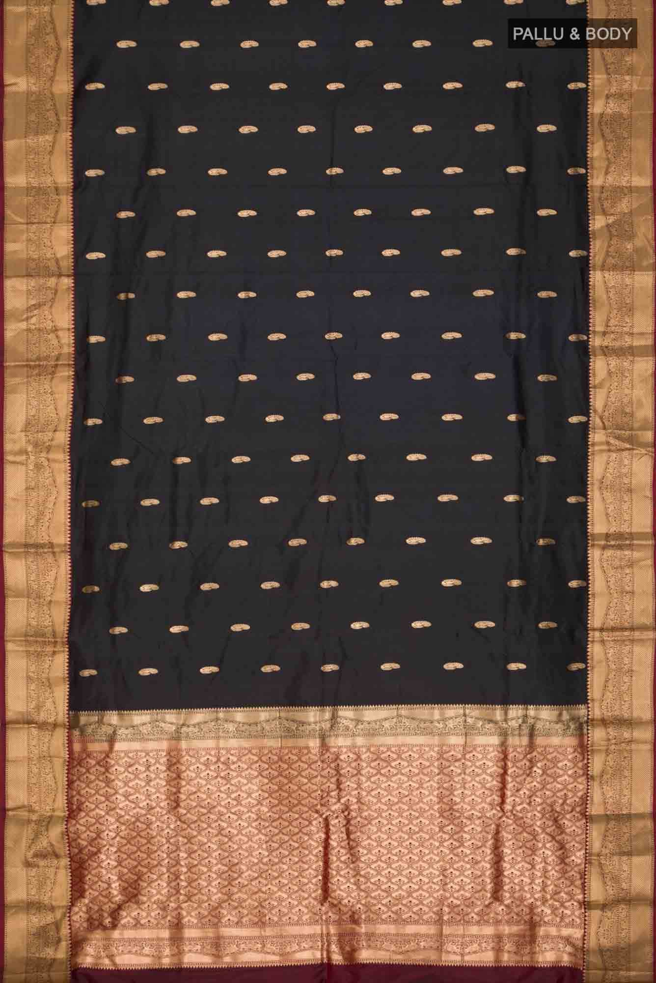 Black Bangalore Silk Saree