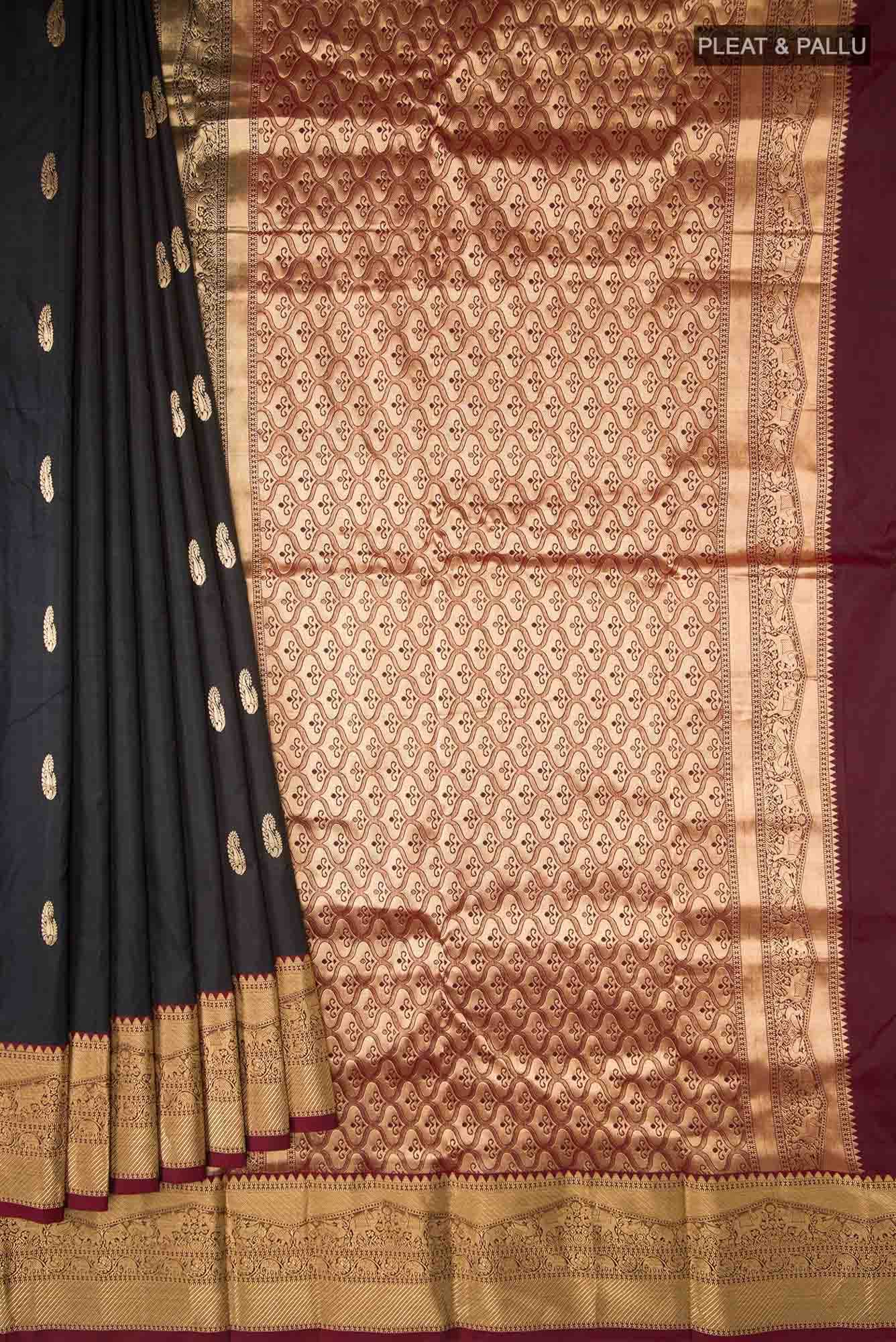 Black Bangalore Silk Saree
