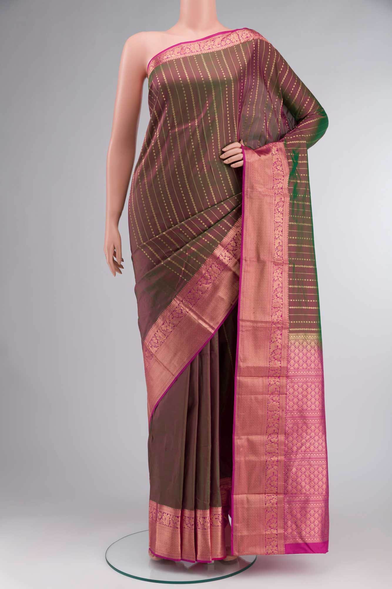 Green Dual Tone Bangalore Silk Saree