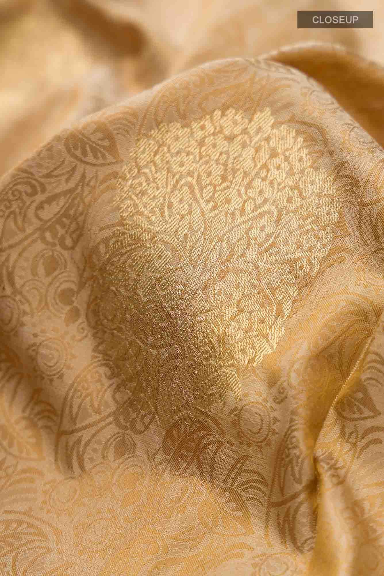 Beige Dual Tone Bangalore Silk Saree