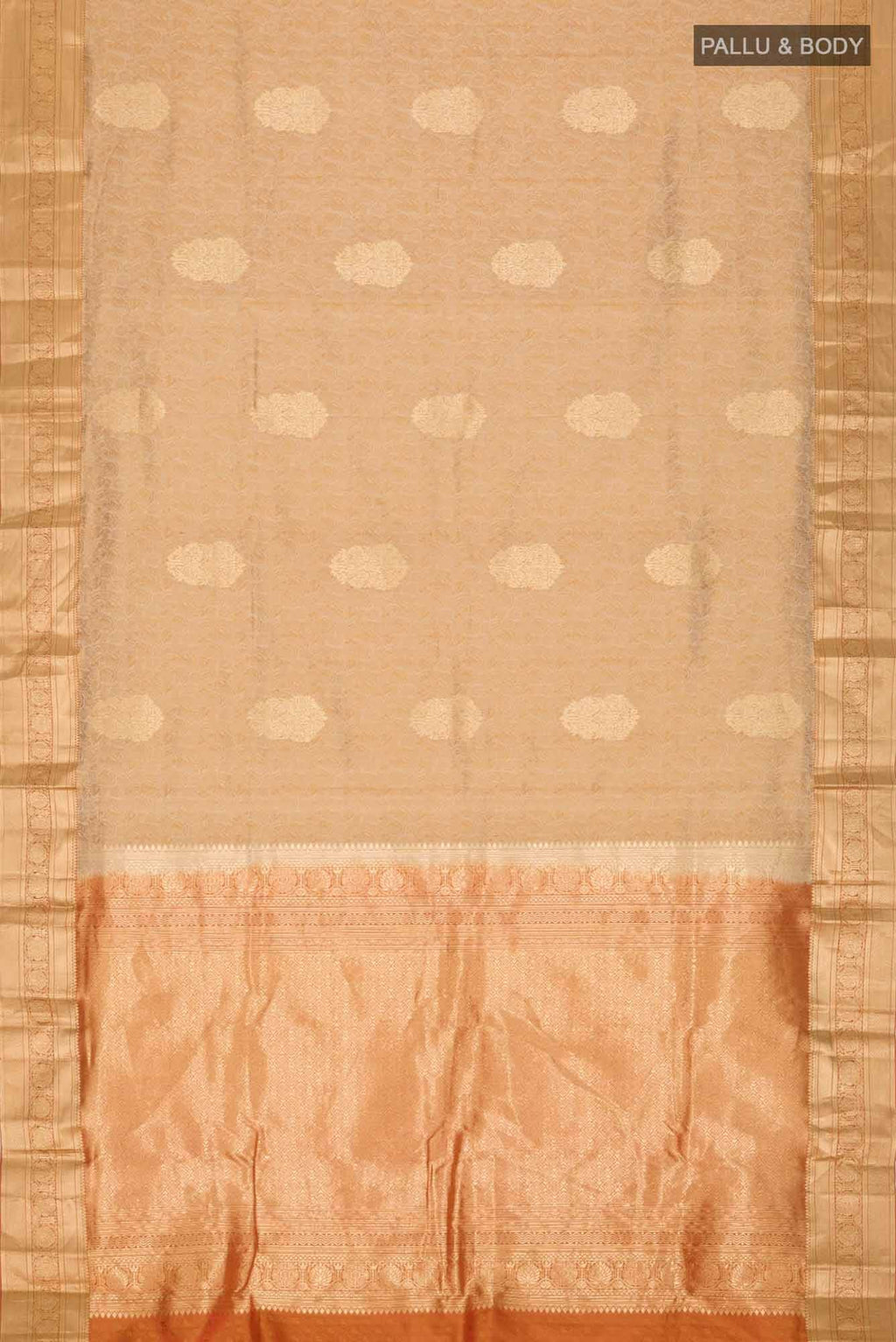 Beige Dual Tone Bangalore Silk Saree