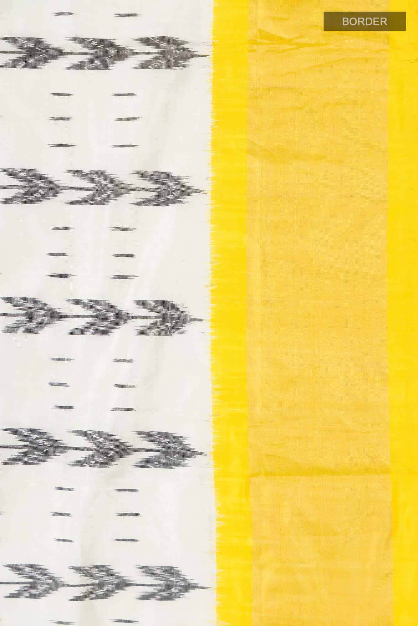 Cream Pochampally Silk Saree