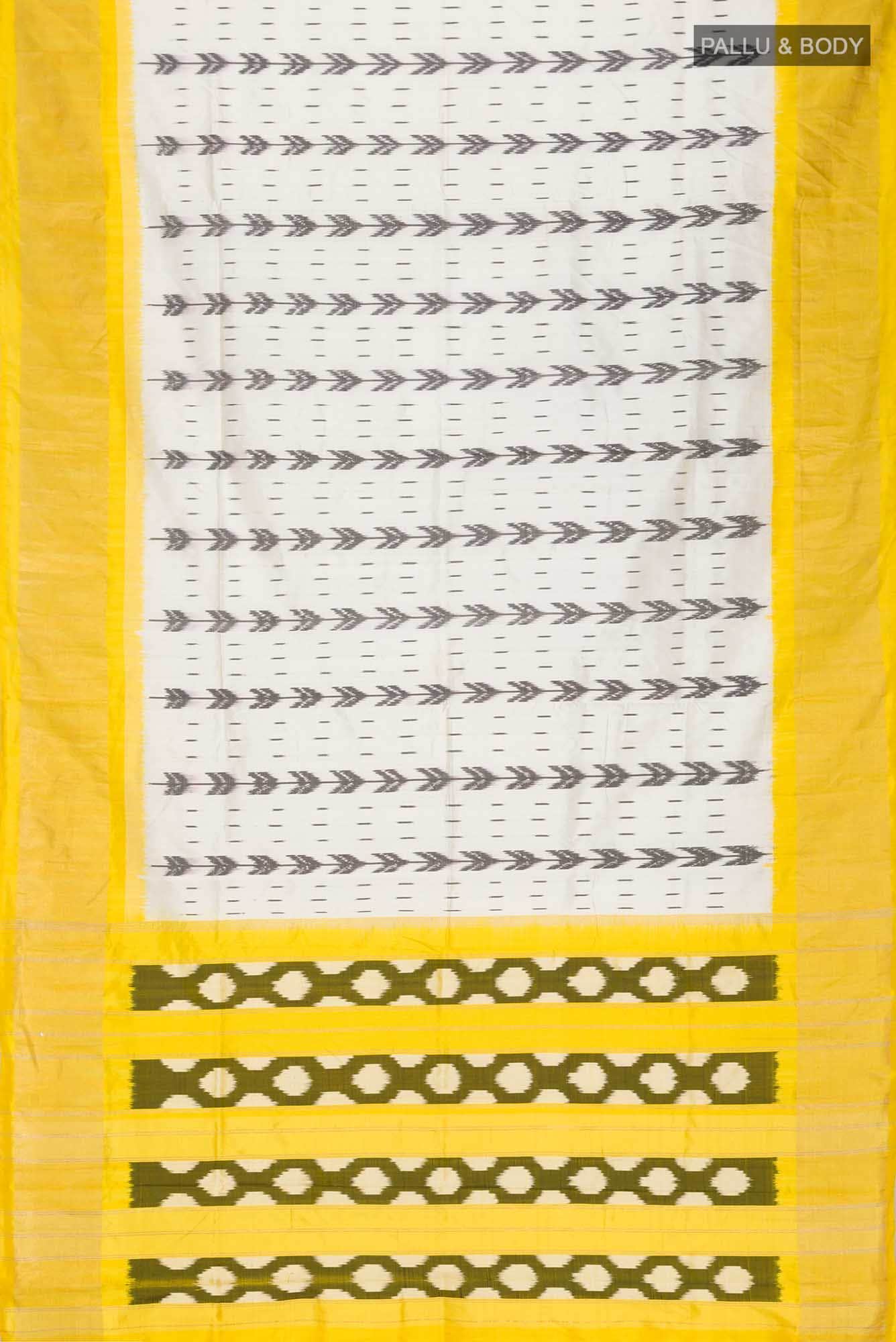 Cream Pochampally Silk Saree