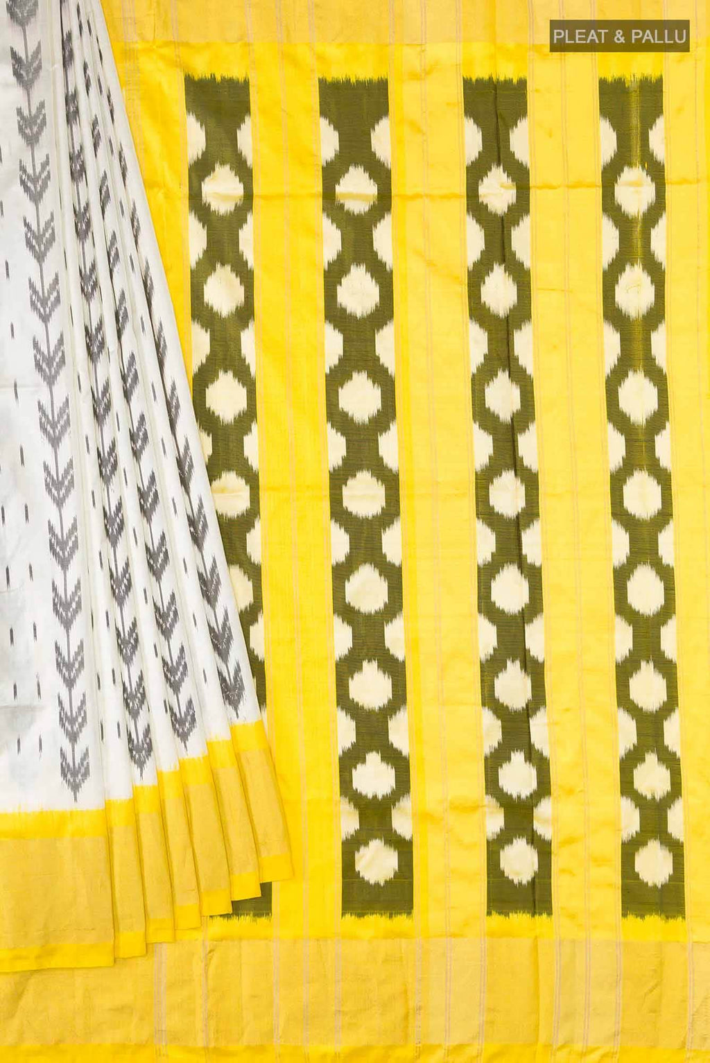 Cream Pochampally Silk Saree
