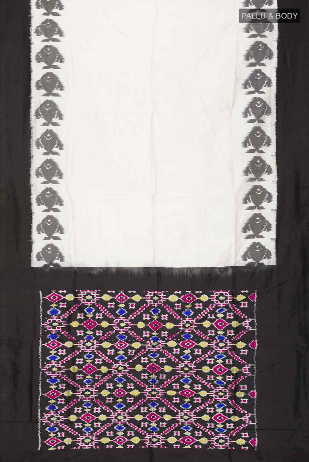 Cream Pochampally Silk Saree