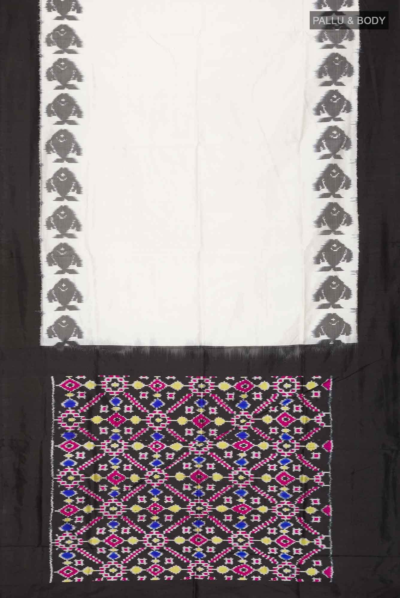 Cream Pochampally Silk Saree