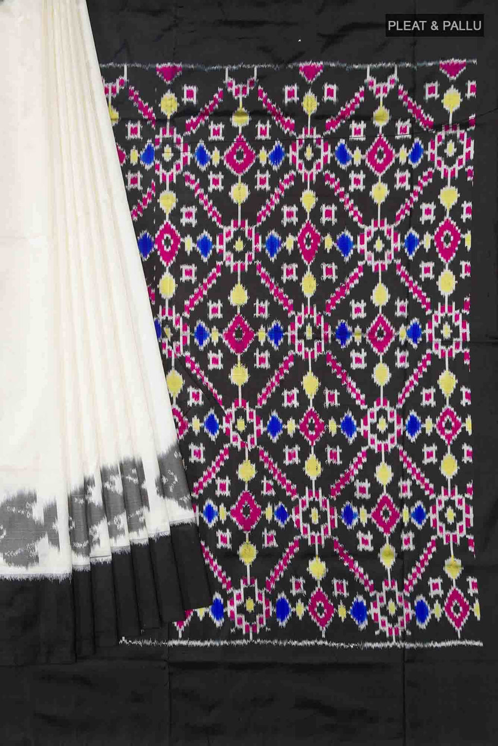 Cream Pochampally Silk Saree