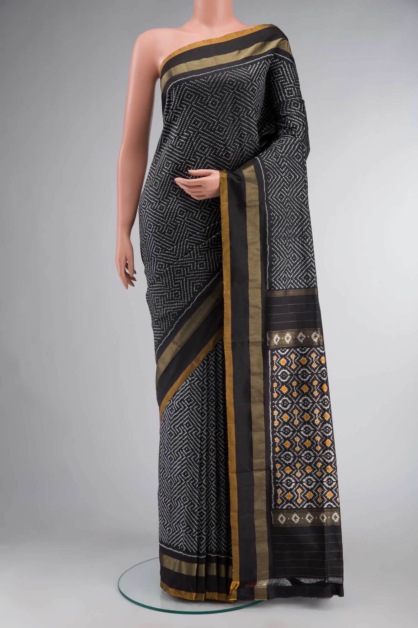 Black Pochampally Silk Saree