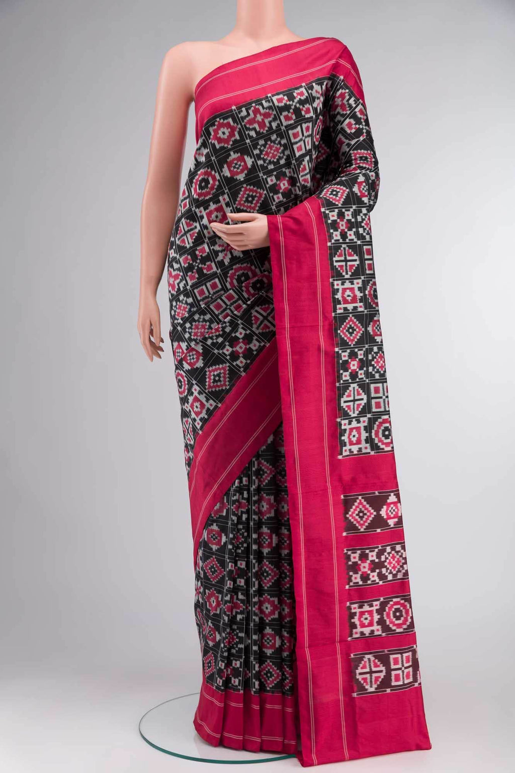 Black Pochampally Silk Saree