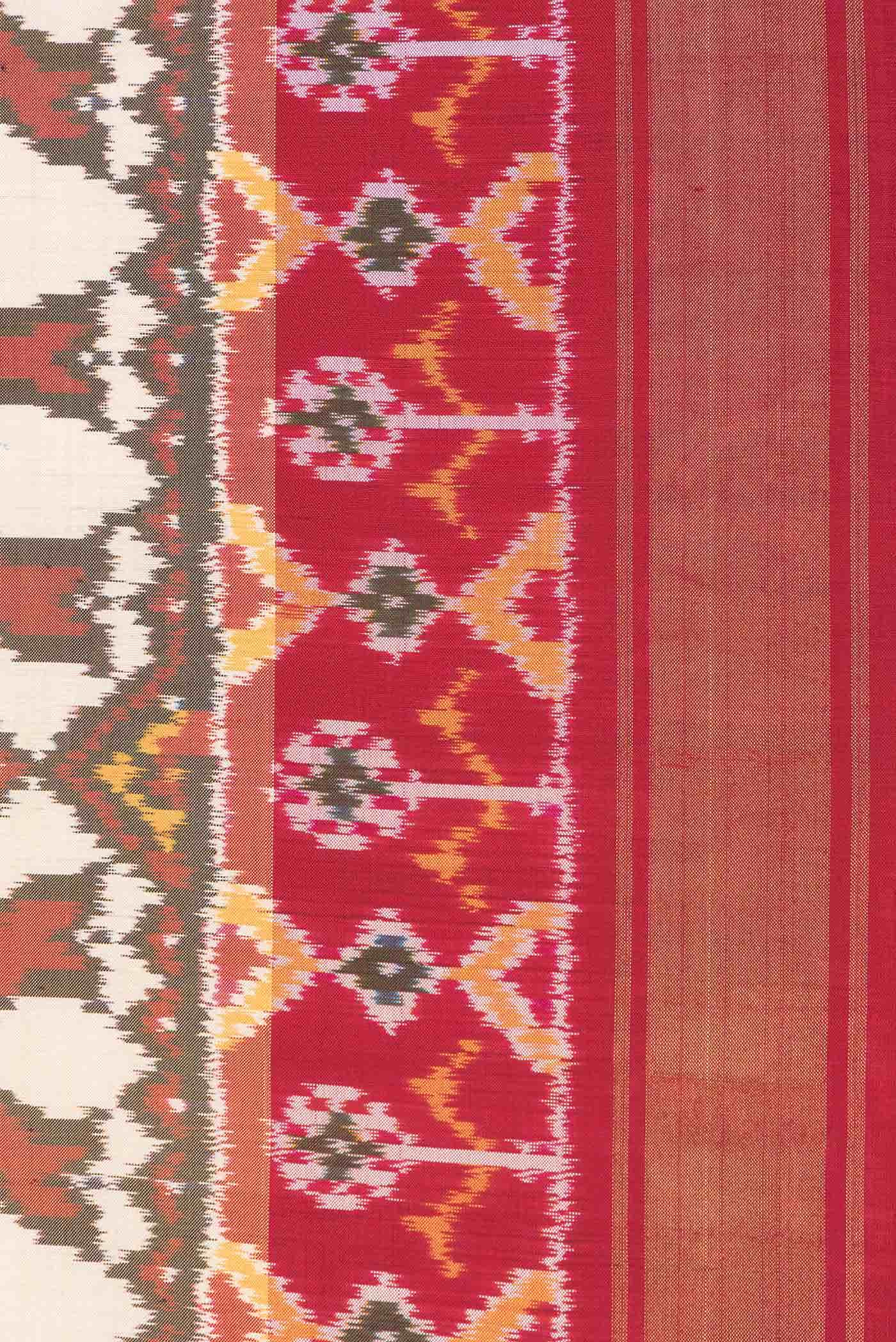 Beige Dual Tone Double Ikat Saree