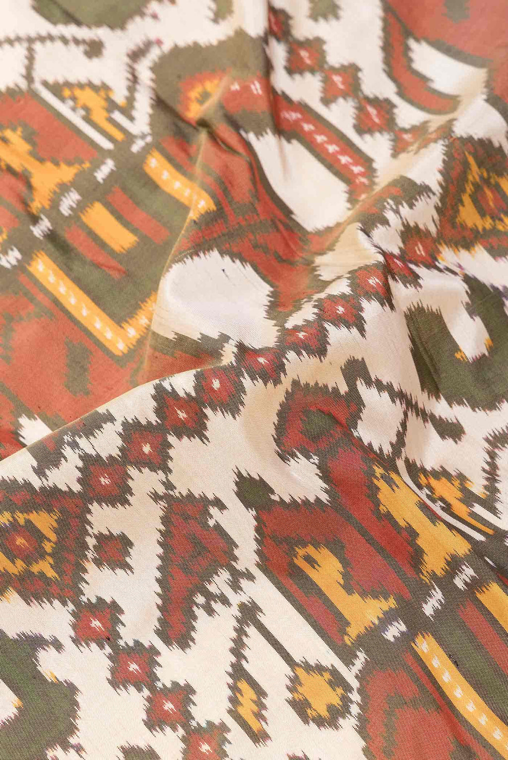 Beige Dual Tone Double Ikat Saree