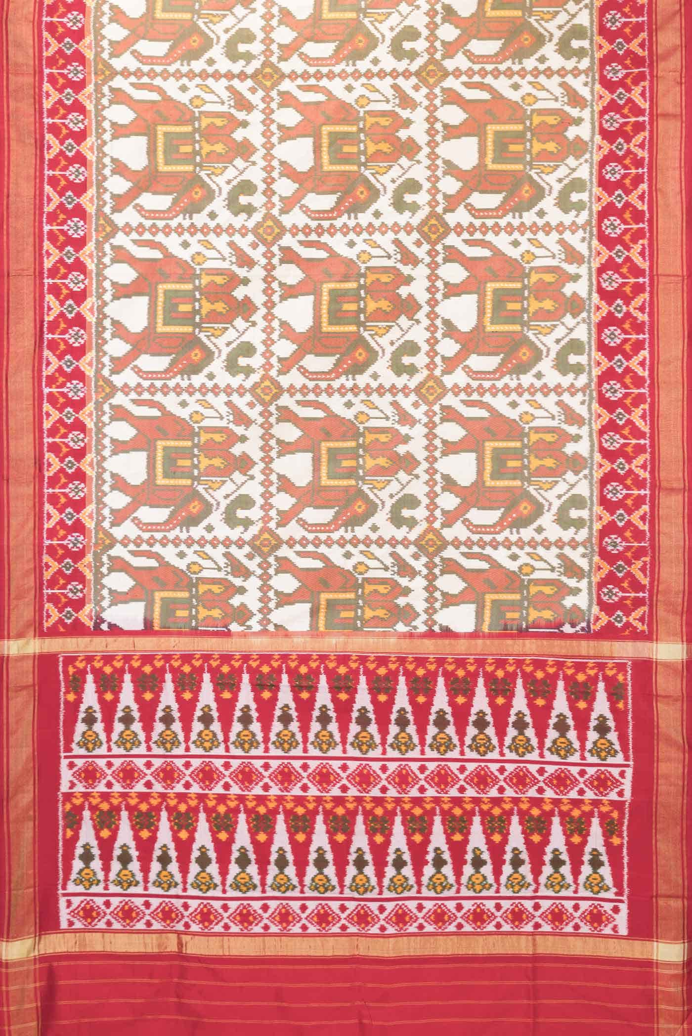Beige Dual Tone Double Ikat Saree