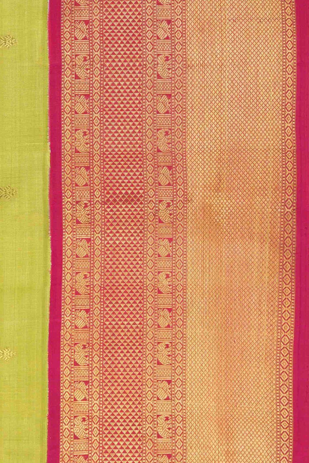 Parrot Green Dual Tone Kanchipuram Silk Saree