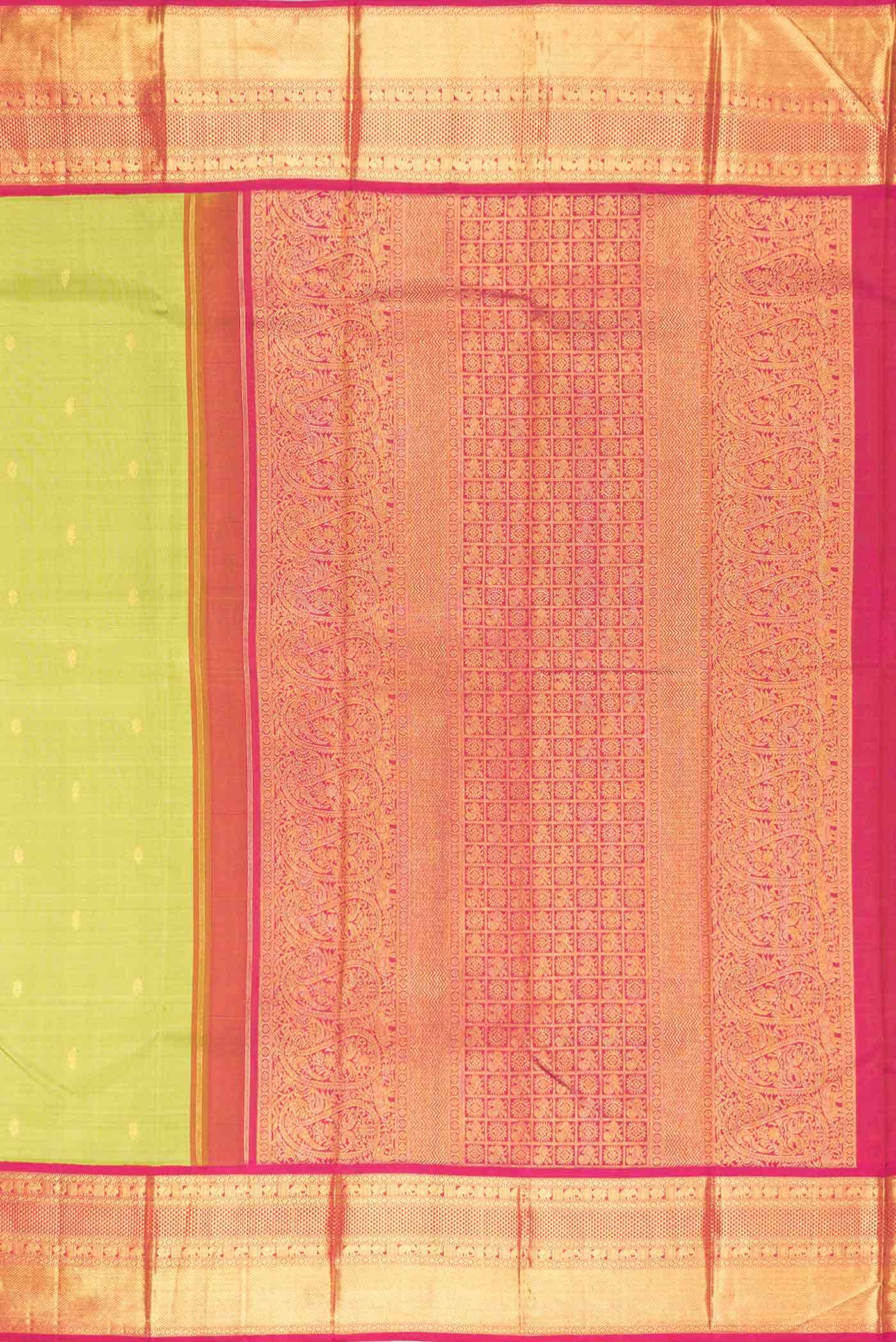 Parrot Green Dual Tone Kanchipuram Silk Saree