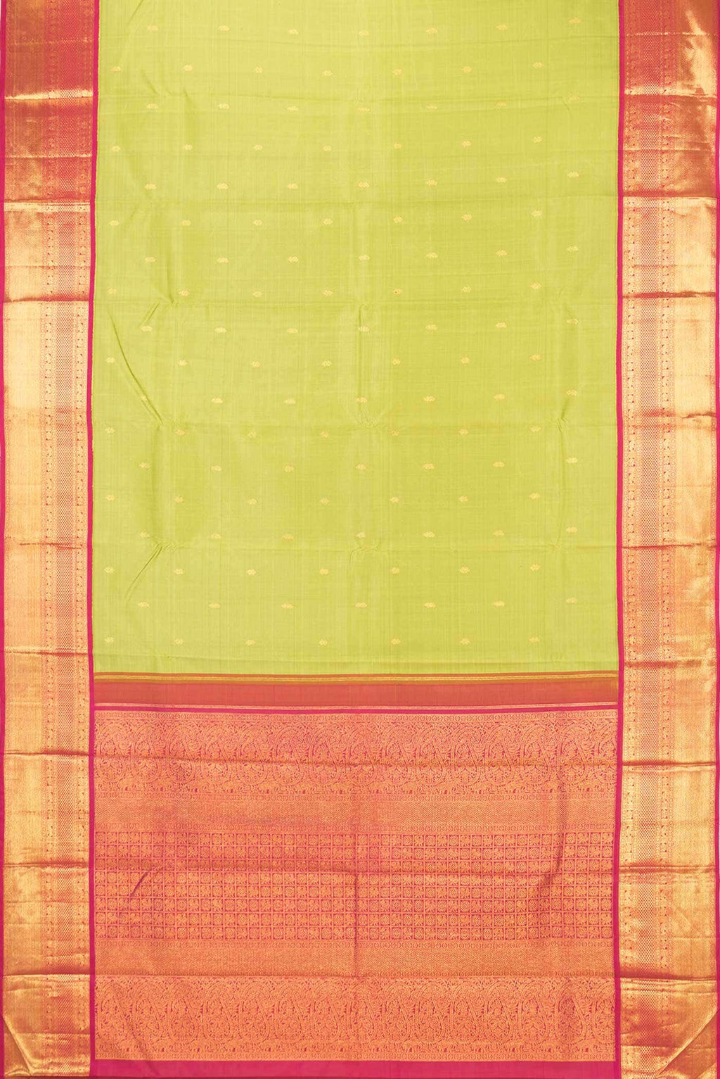 Parrot Green Dual Tone Kanchipuram Silk Saree