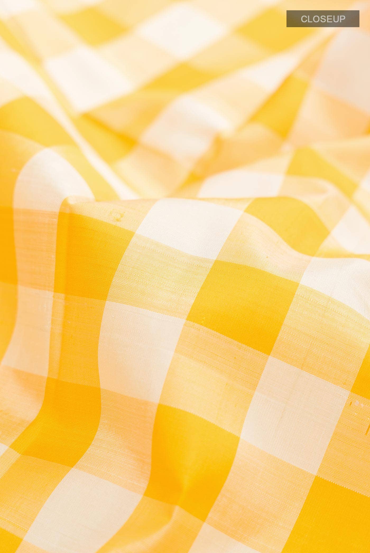 Pure Silk Pure Zari Yellow Kanchipuram Saree