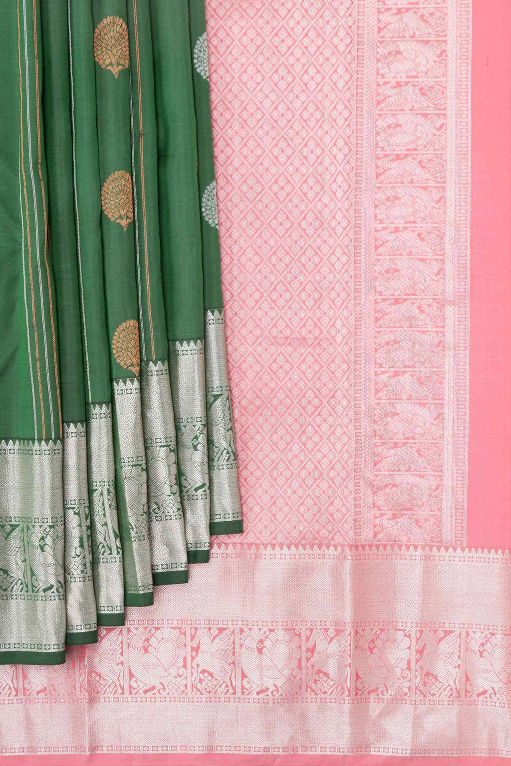 Green Dual Tone Kanchipuram Silk Saree