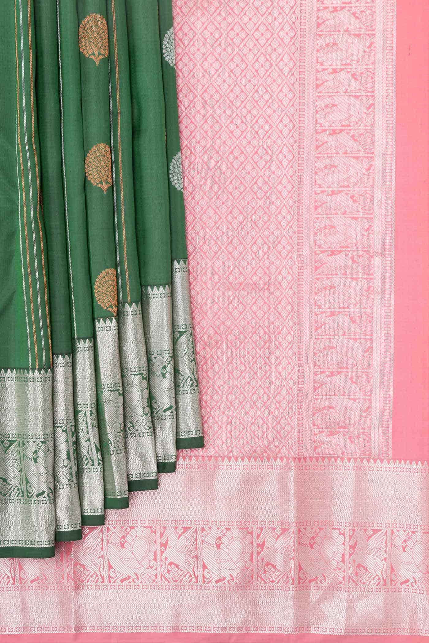 Green Dual Tone Kanchipuram Silk Saree