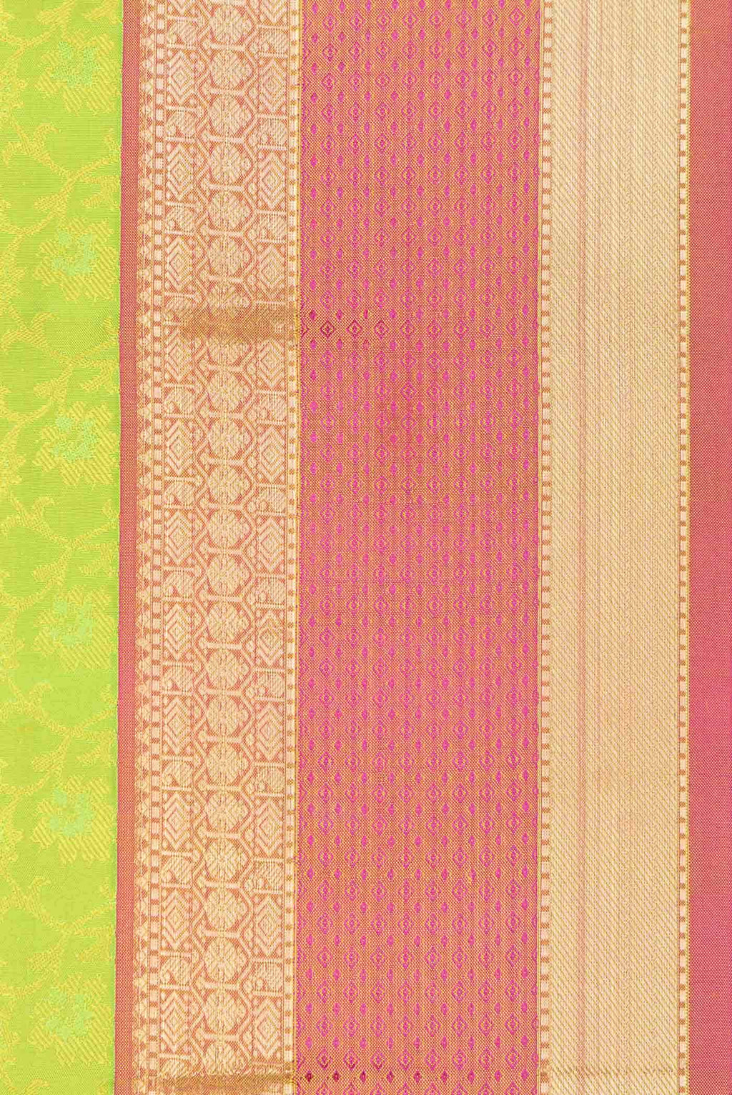 Parrot Green Dual Tone Kanchipuram Silk Saree