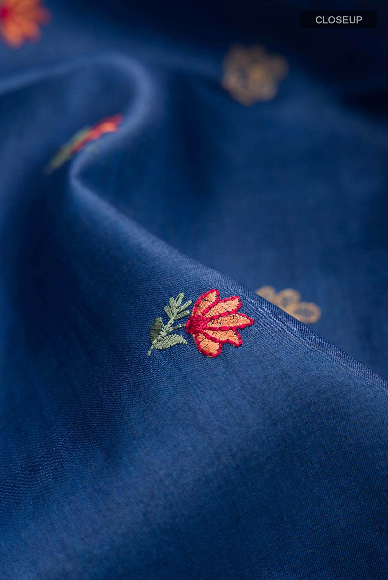 Blue Dual Tone Tussar Silk Saree