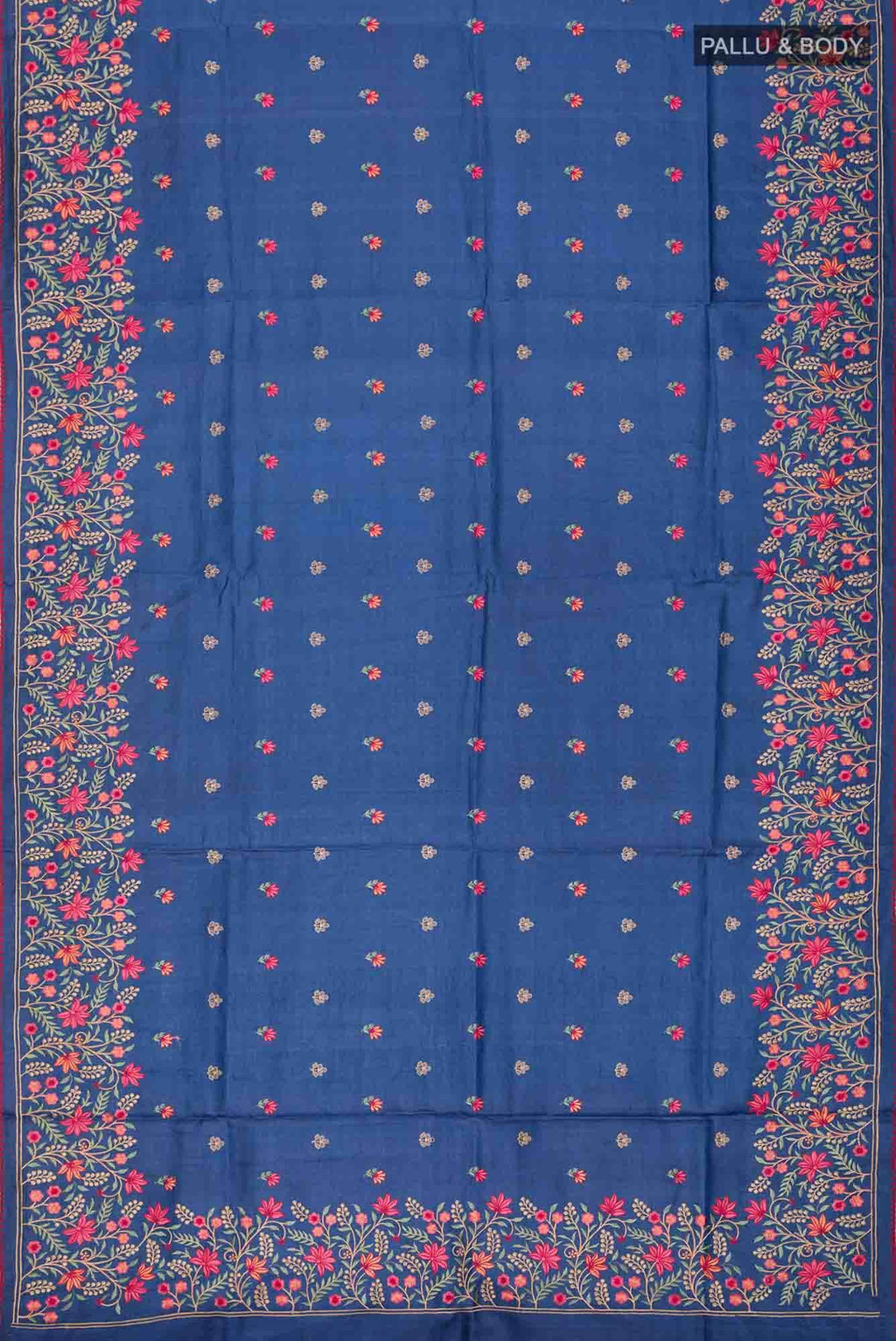 Blue Dual Tone Tussar Silk Saree