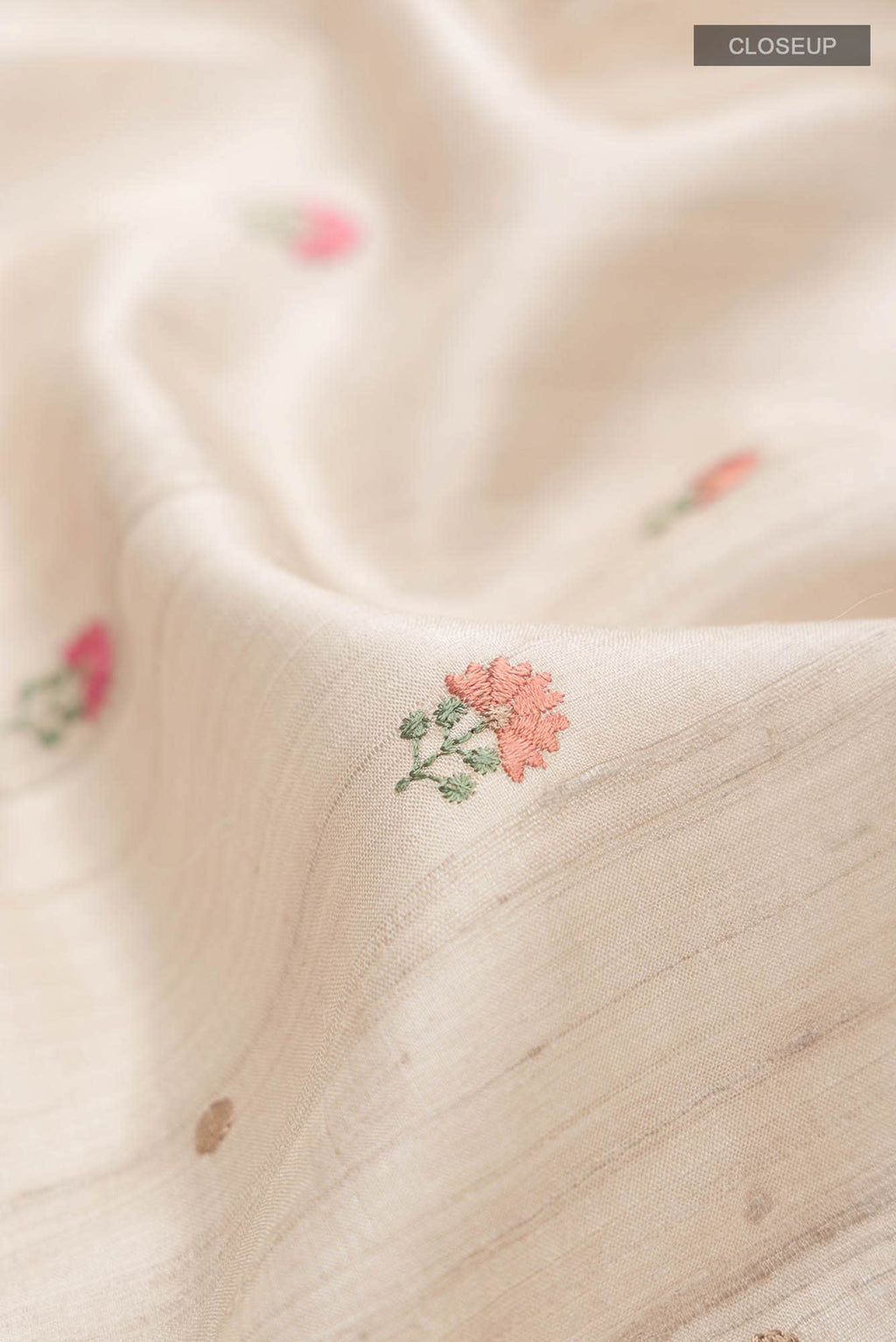 Beige Dual Tone Tussar Silk Saree