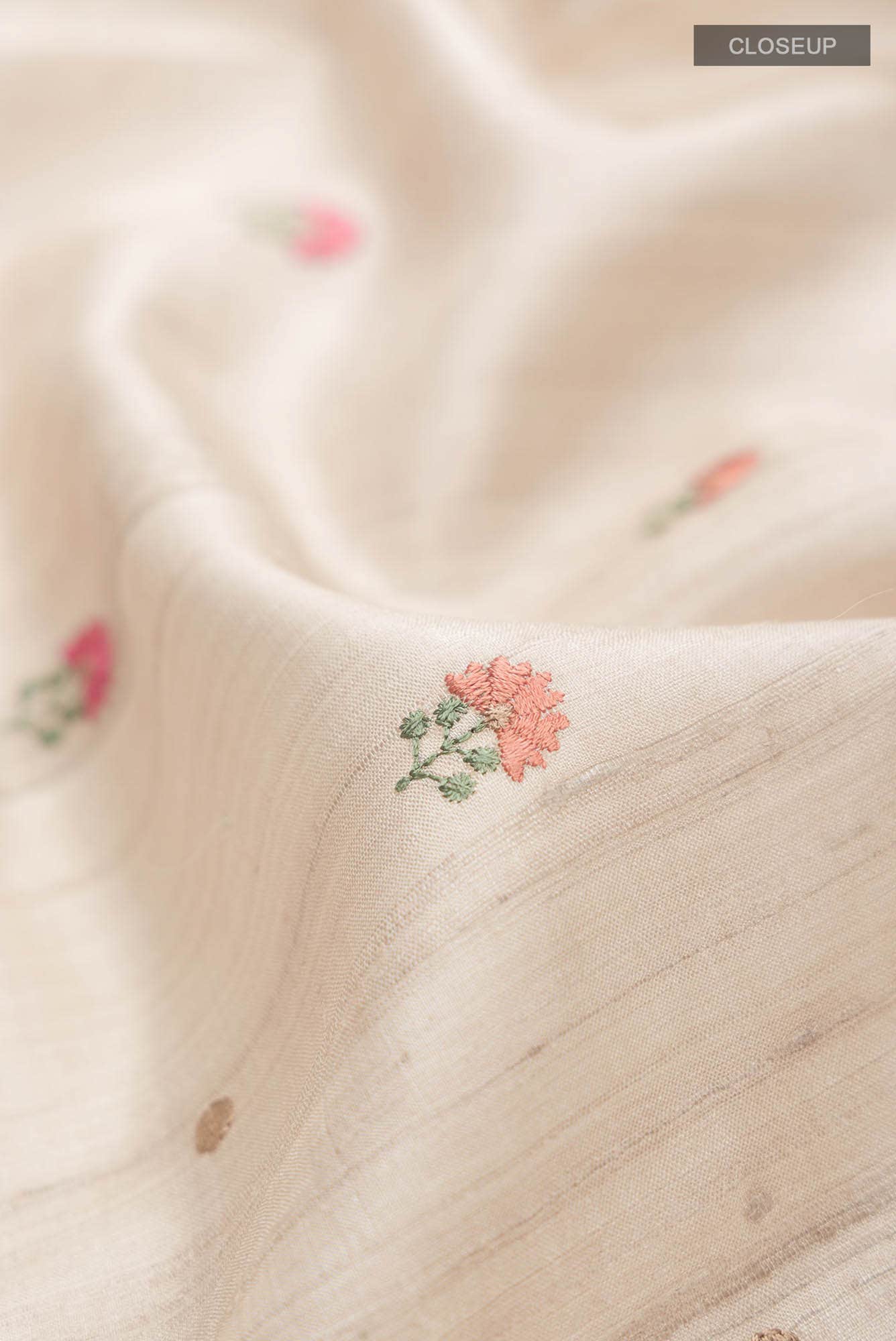 Beige Dual Tone Tussar Silk Saree