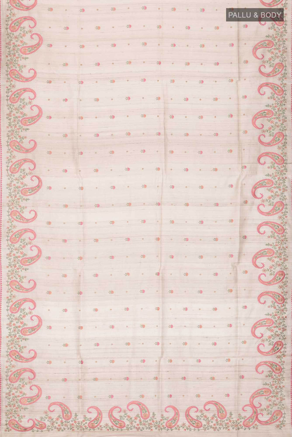 Beige Dual Tone Tussar Silk Saree