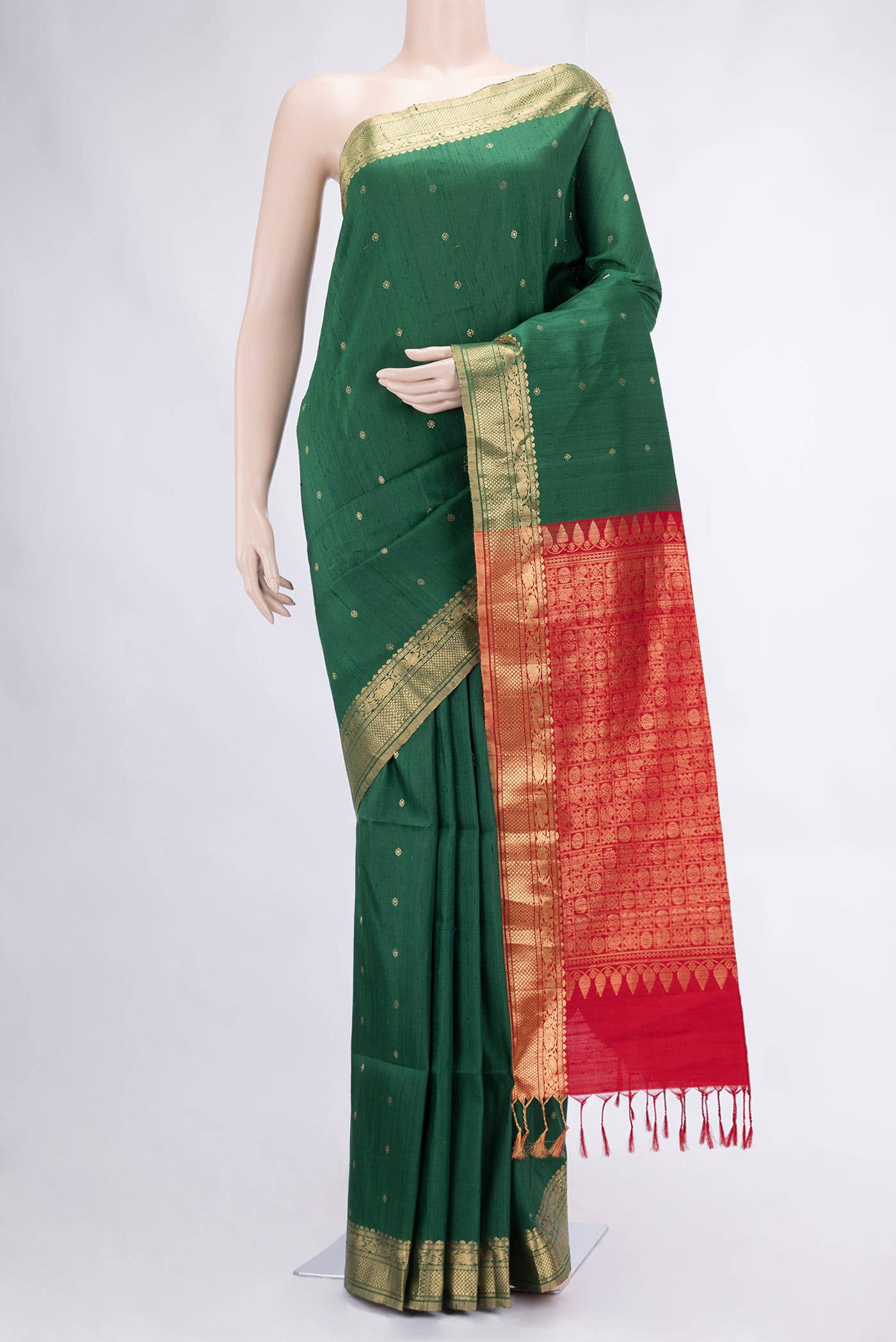 Green Raw Silk Saree