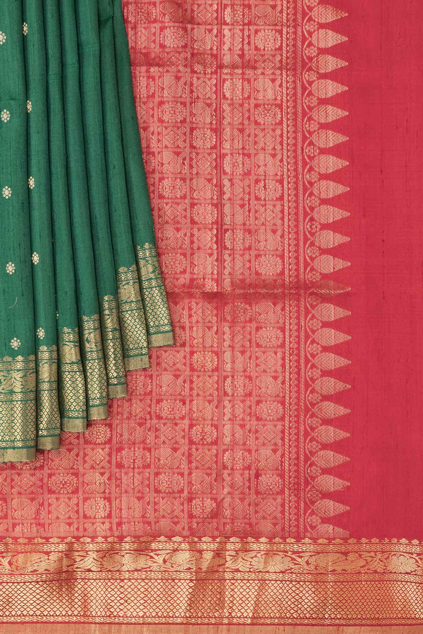 Green Raw Silk Saree