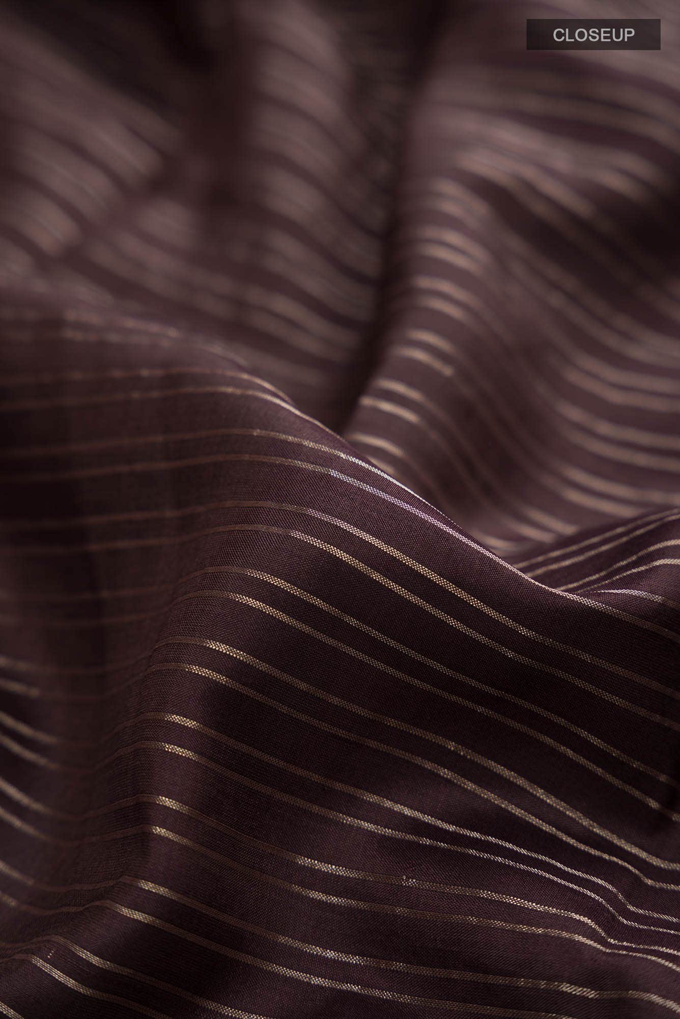 Brown Printed Silk Saree