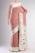 Rose Gold Printed Silk Saree