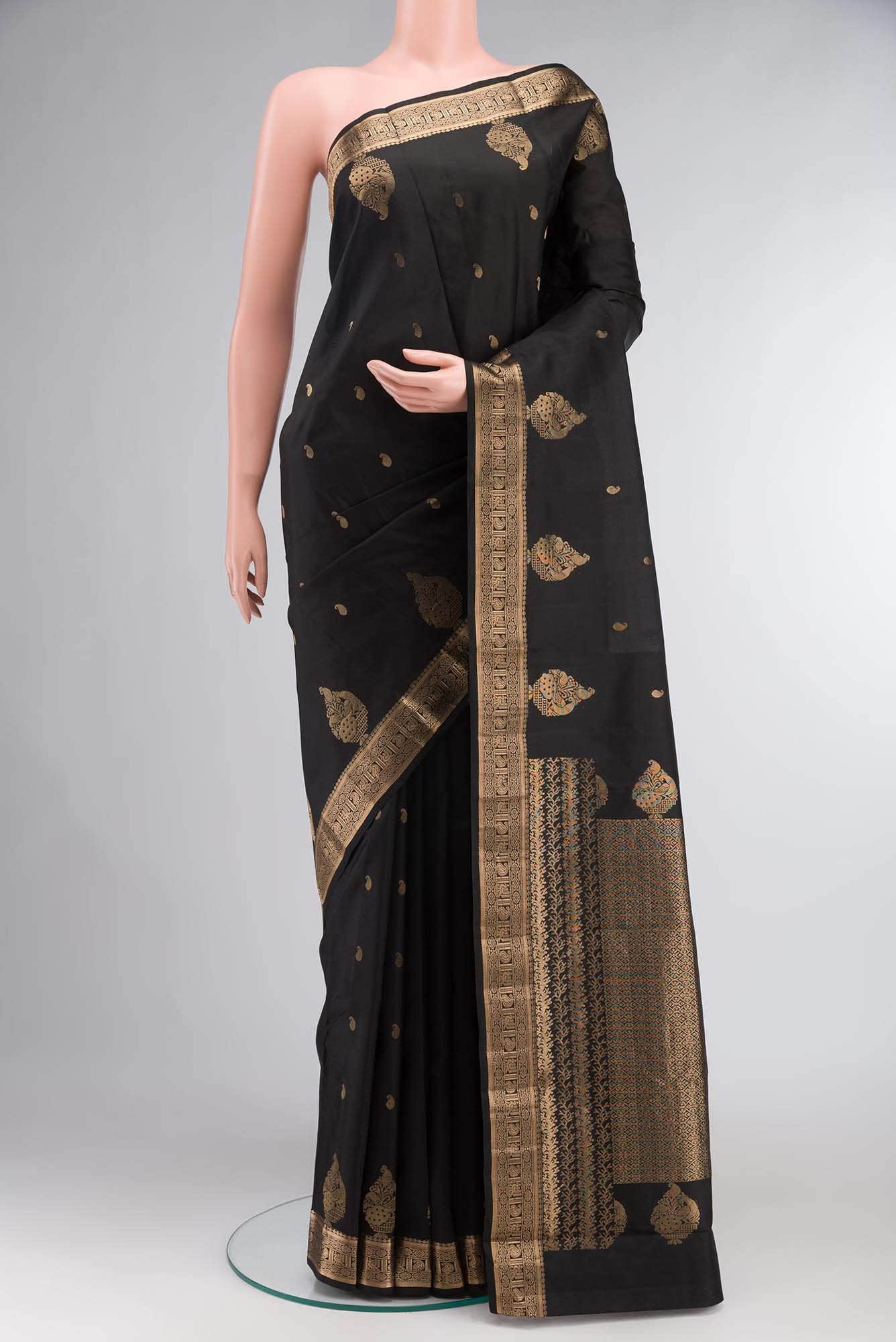 Black Kanchipuram Silk Saree