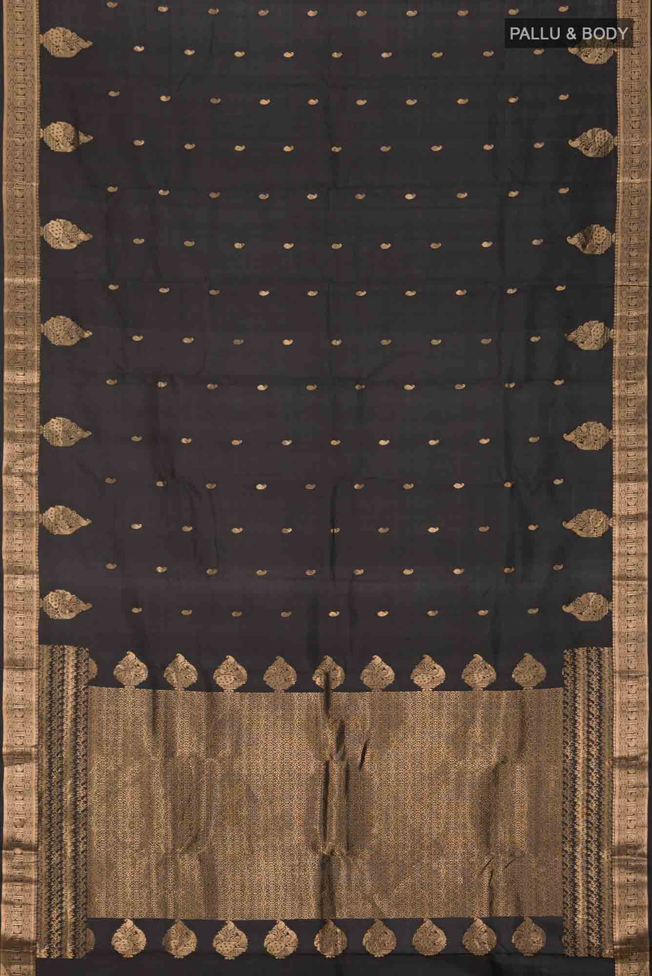 Black Kanchipuram Silk Saree