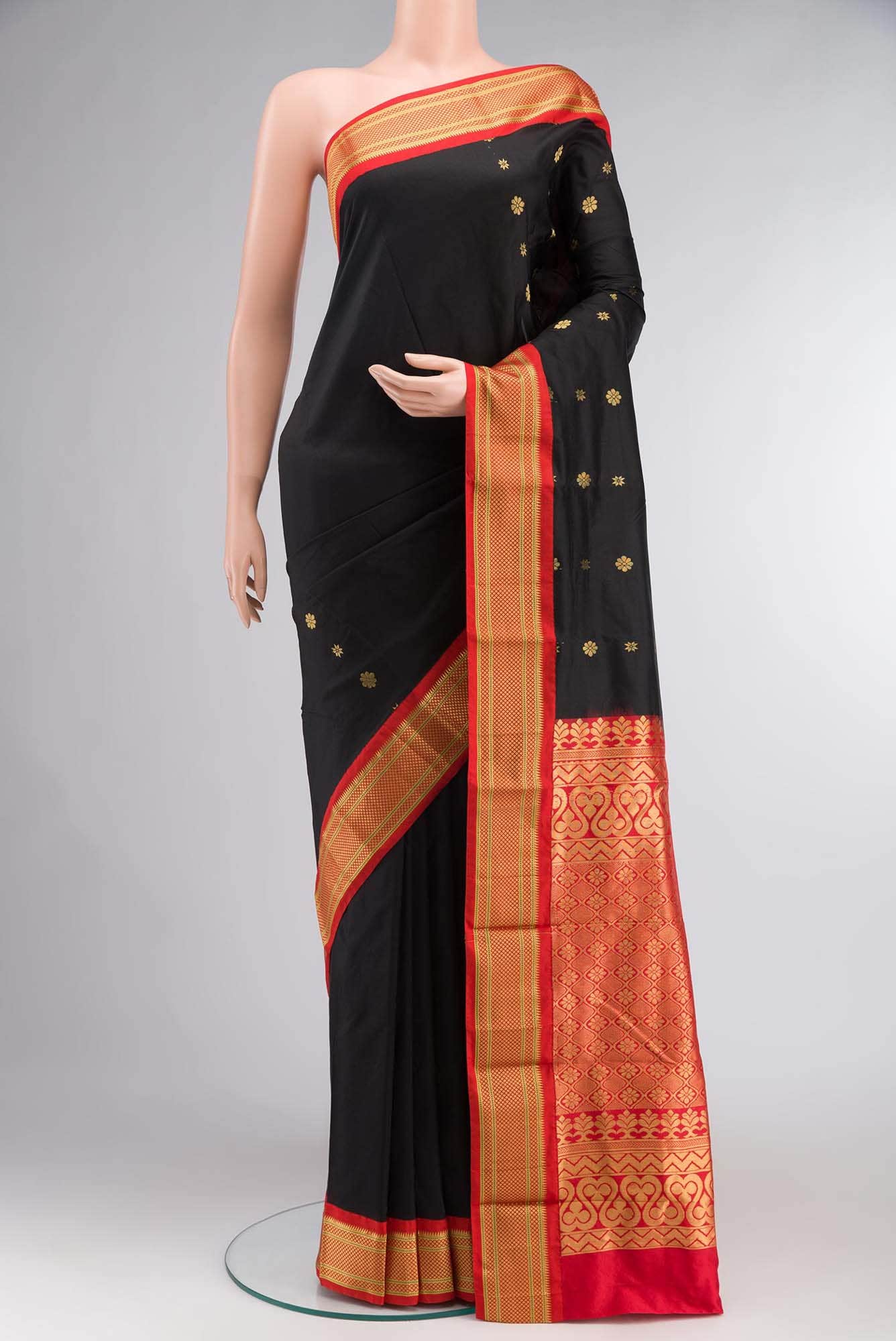 Black Bangalore Silk Saree