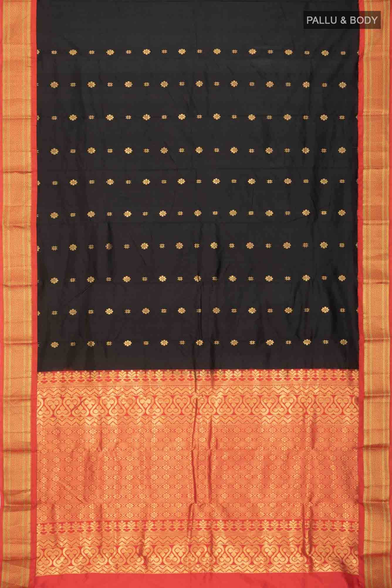 Black Bangalore Silk Saree
