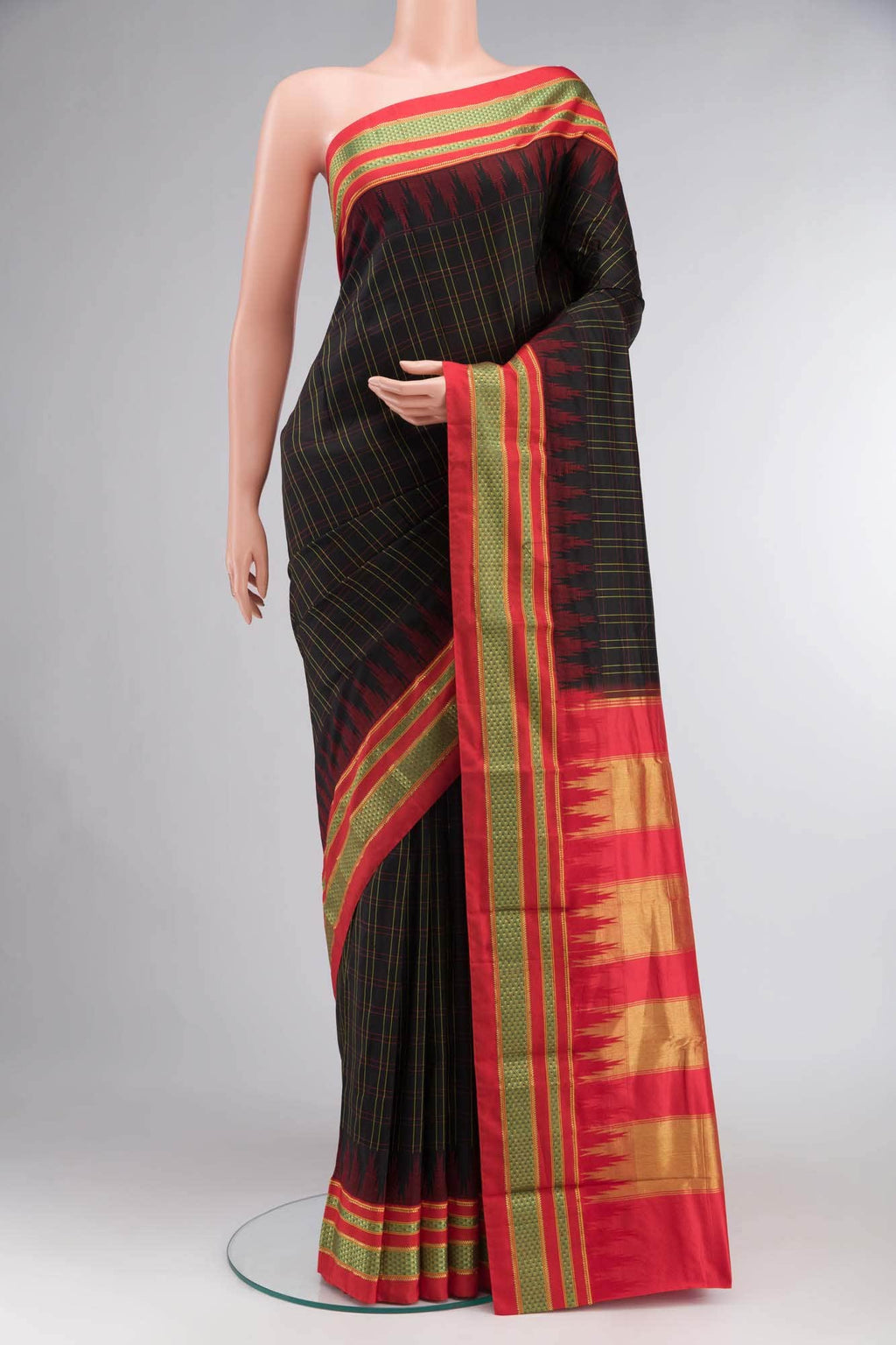Black Bangalore Silk Saree
