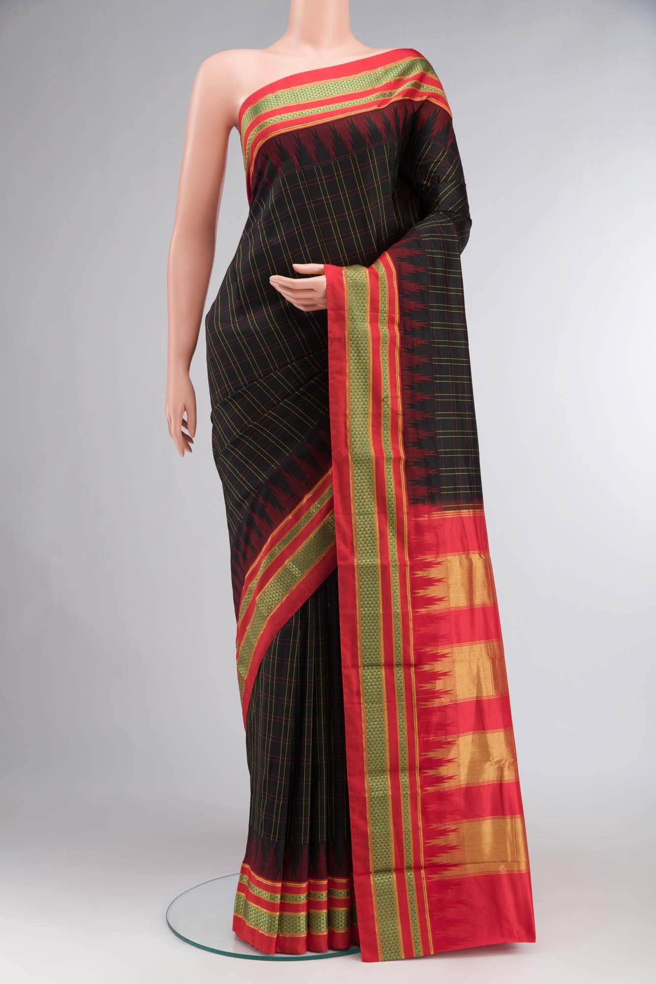 Black Bangalore Silk Saree