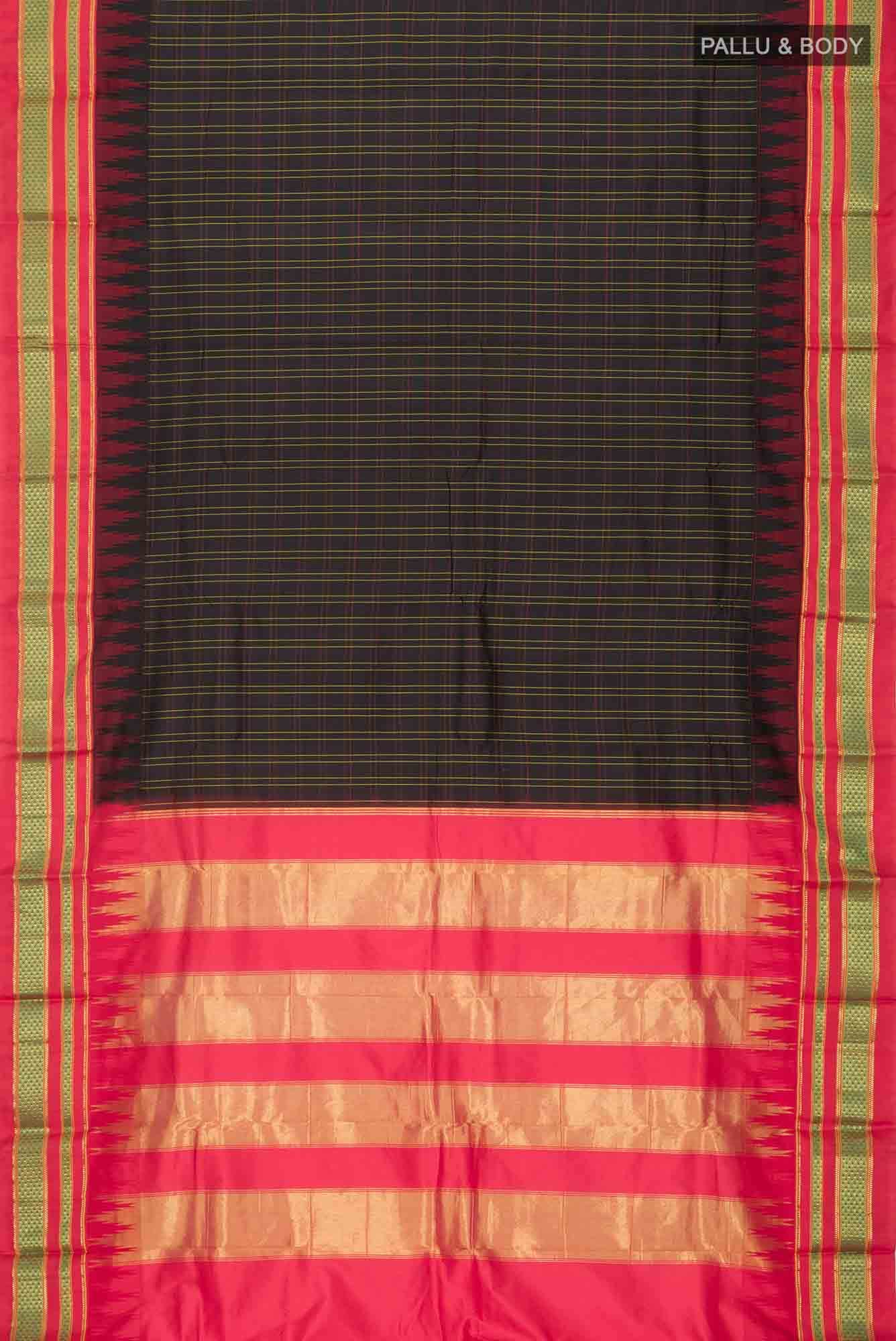 Black Bangalore Silk Saree