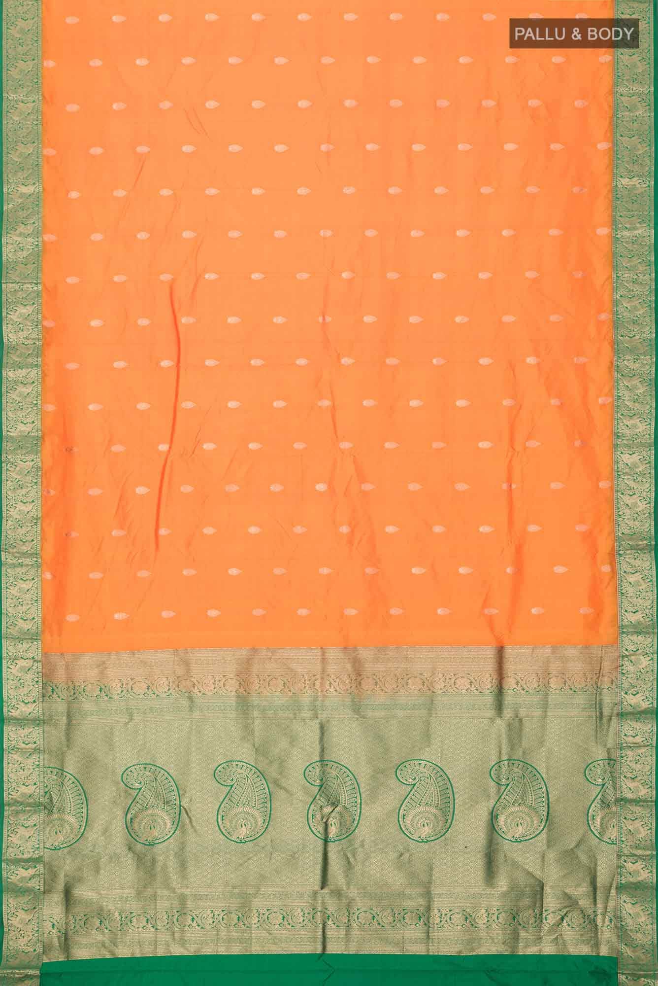 Orange Bangalore Silk Saree
