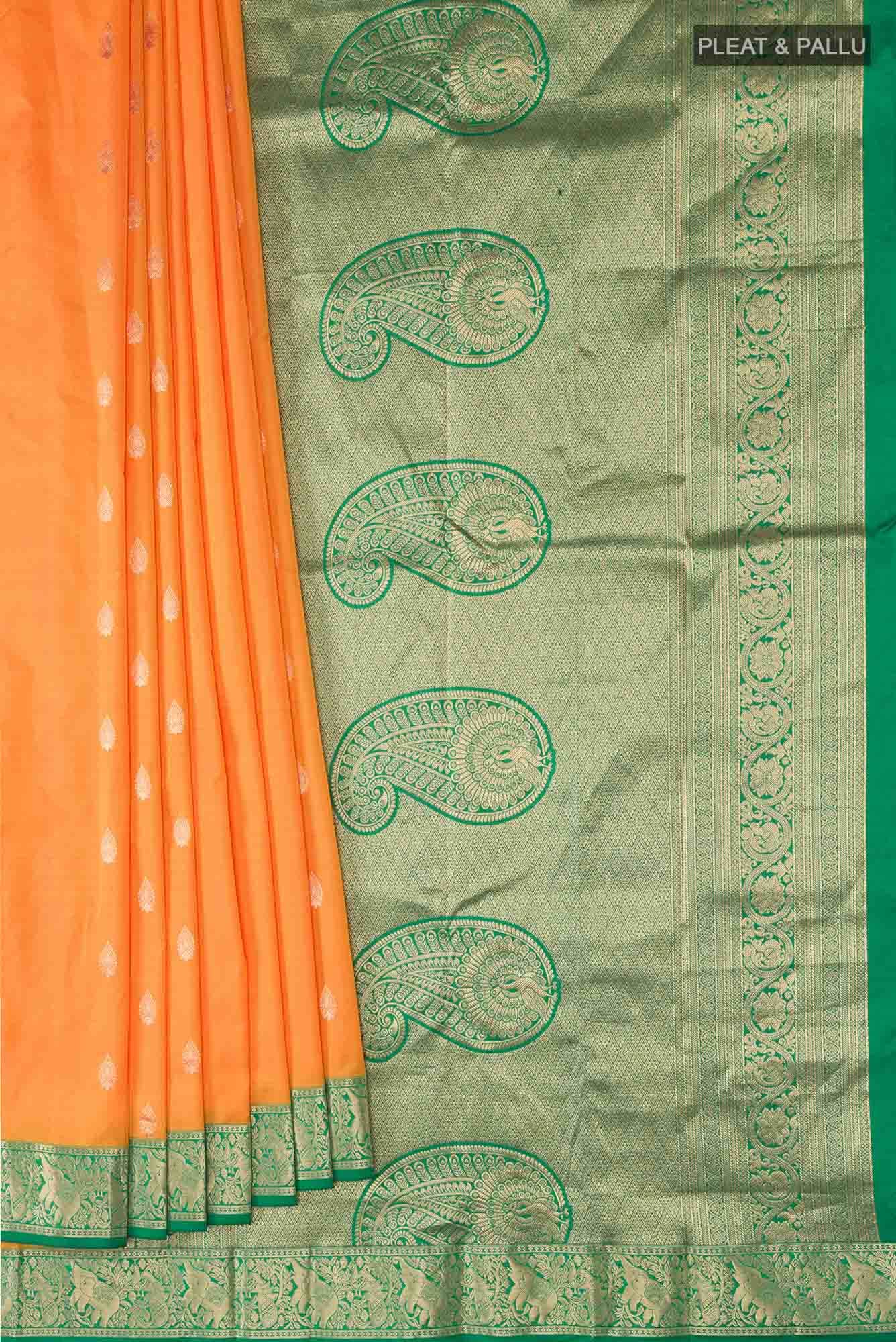 Orange Bangalore Silk Saree