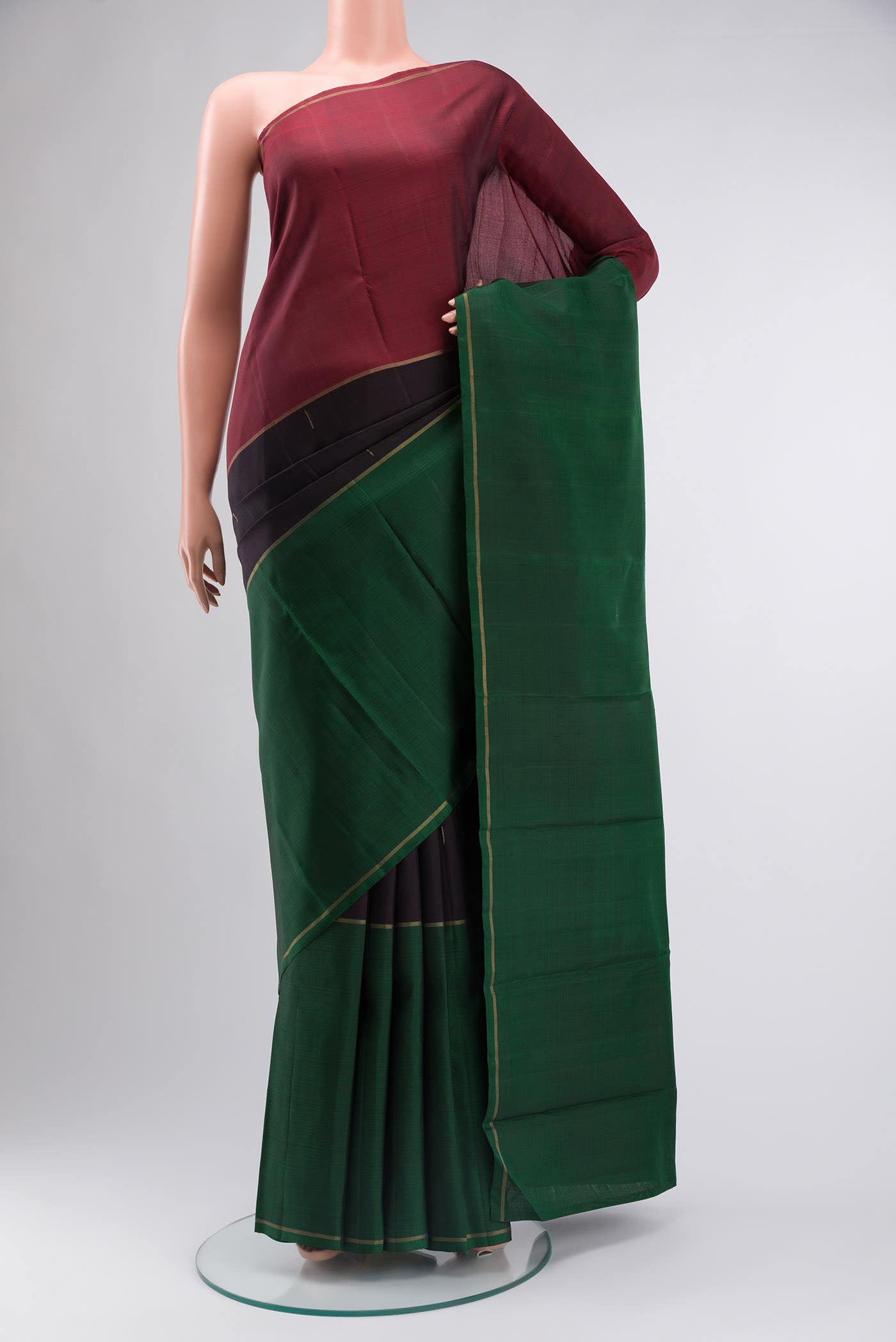 Pure Silk Pure Zari Black Kanchipuram Saree