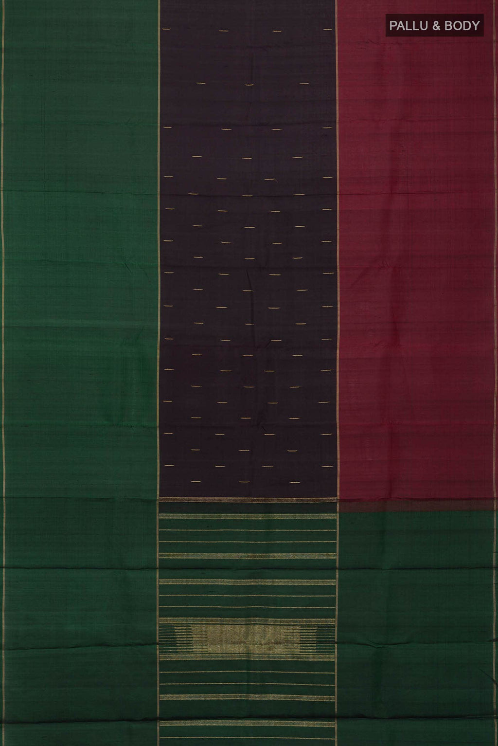 Pure Silk Pure Zari Black Kanchipuram Saree