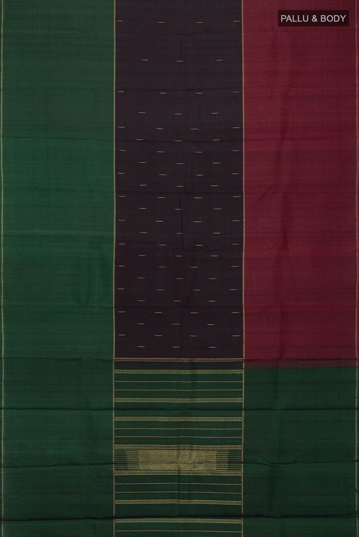 Pure Silk Pure Zari Black Kanchipuram Saree