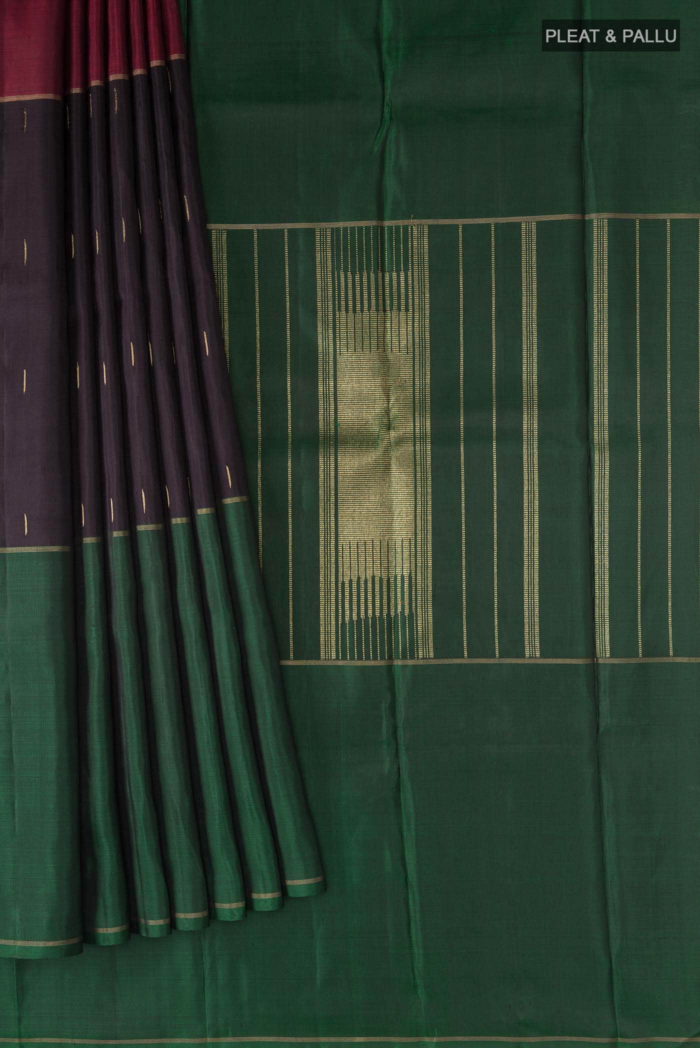 Pure Silk Pure Zari Black Kanchipuram Saree