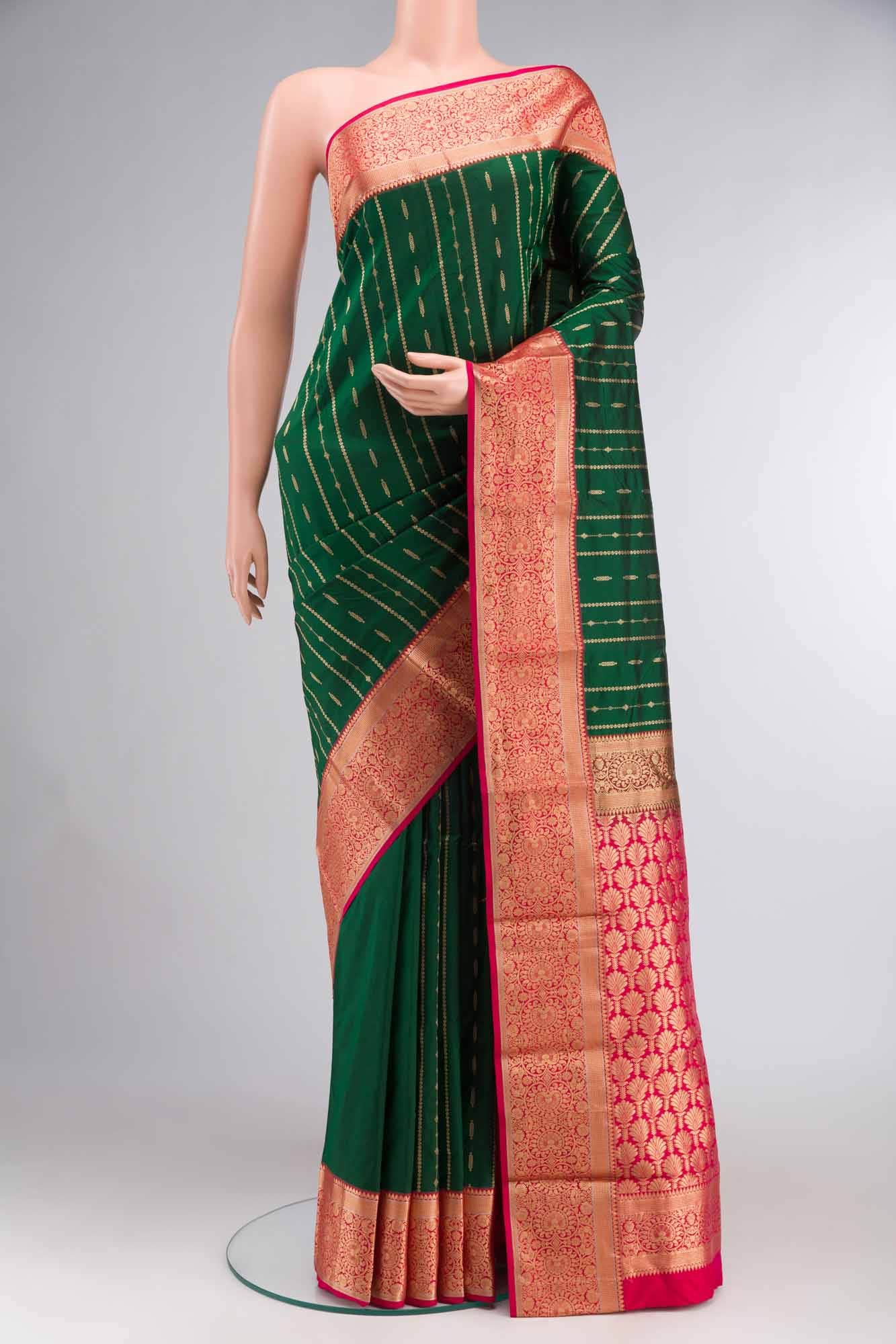 Green Bangalore Silk Saree