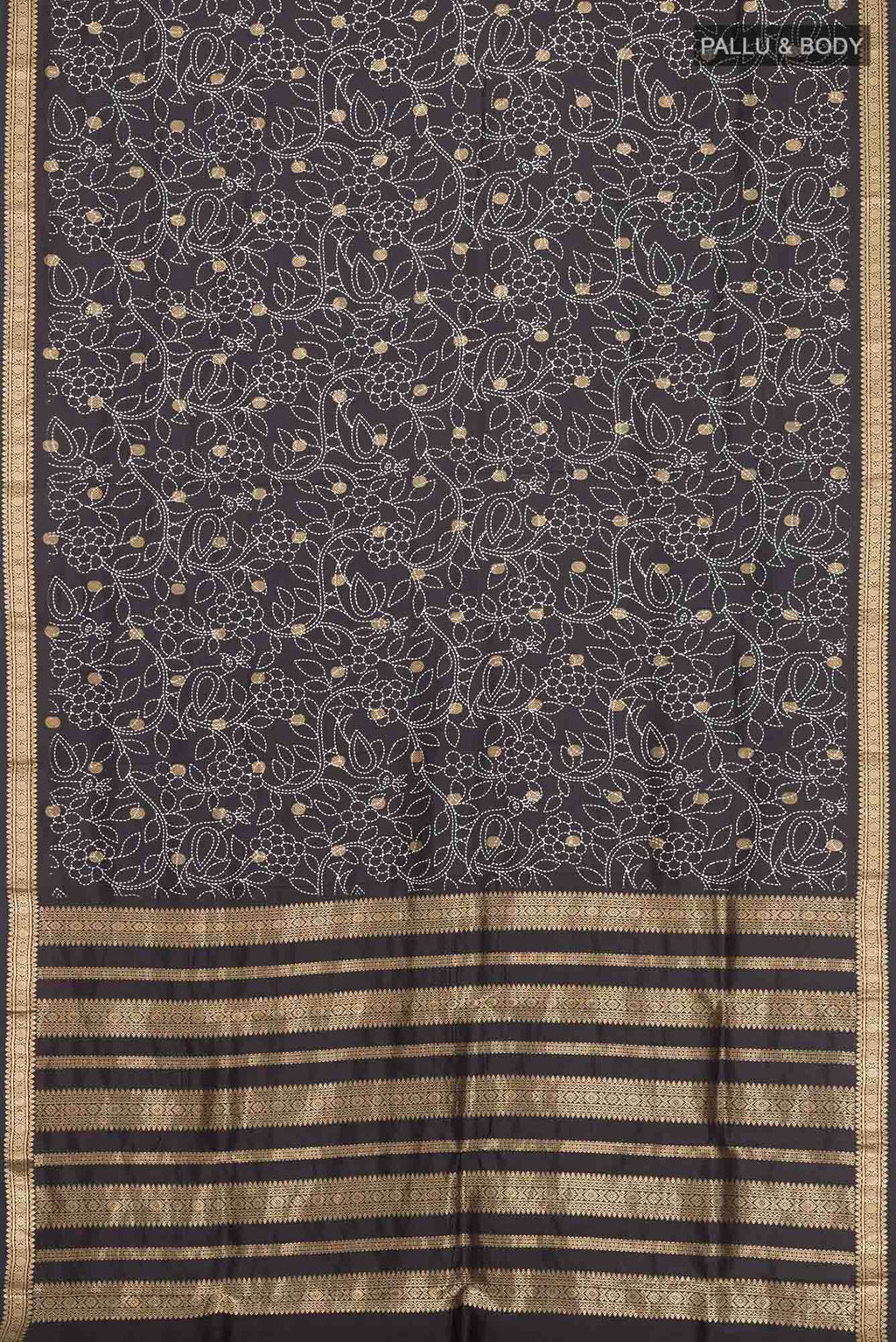 Black Printed Silk Saree